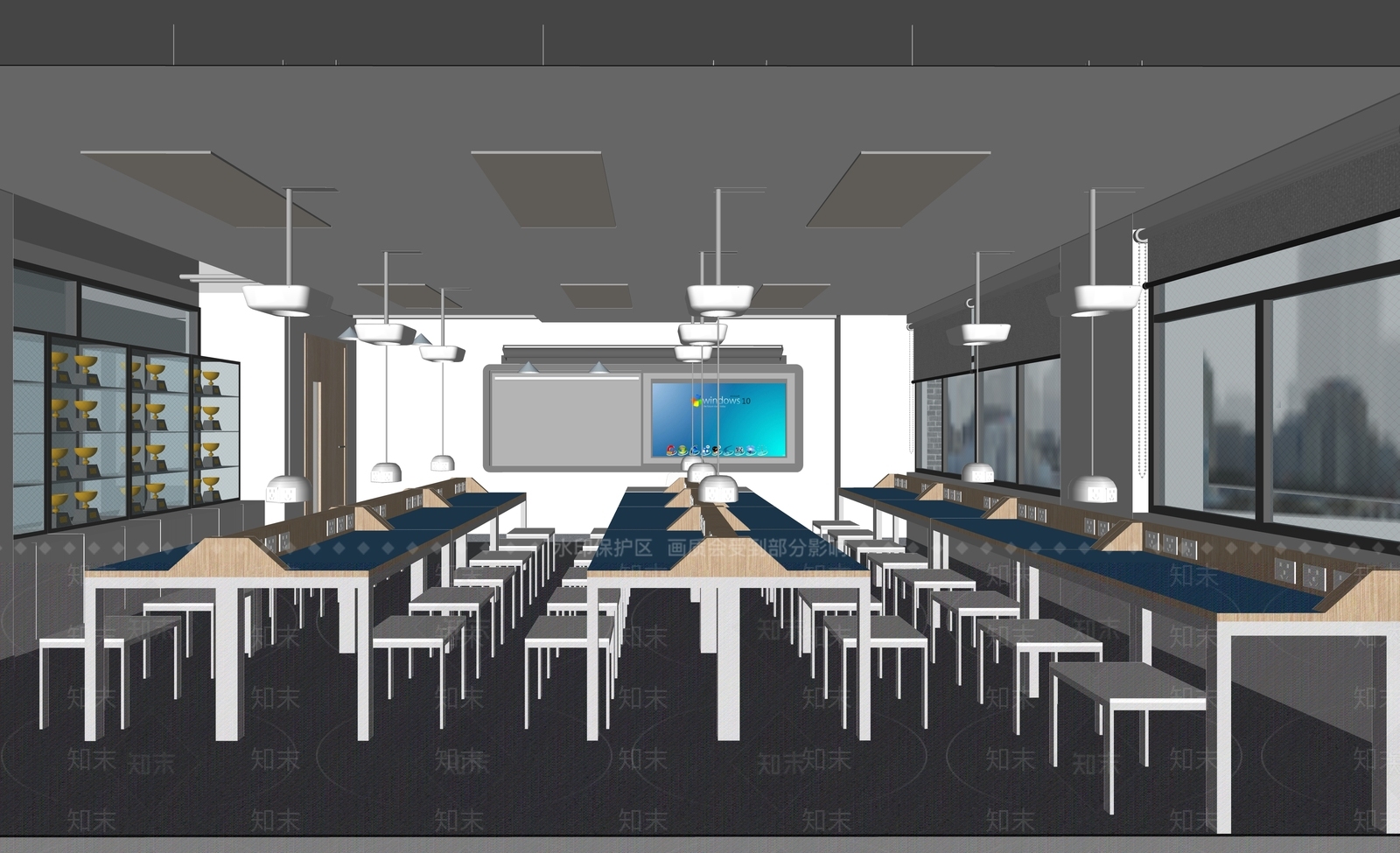 现代学校教室SU模型下载【ID:1137865702】