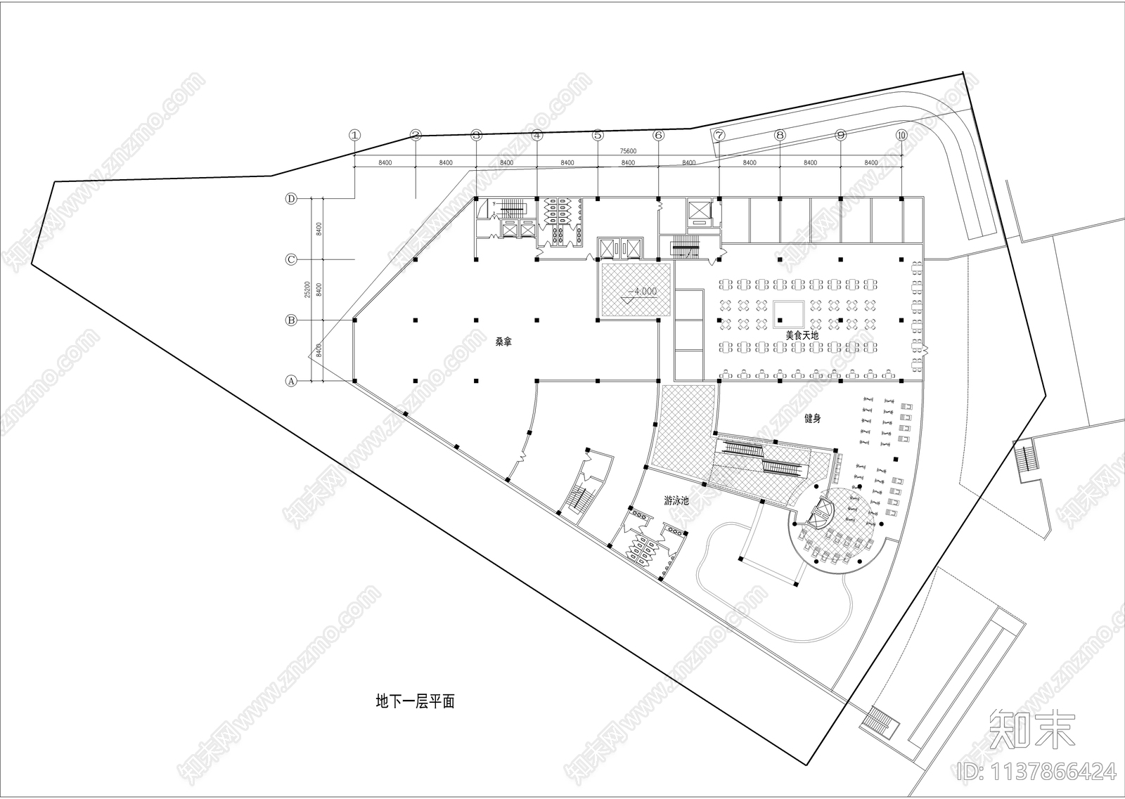 商业及办公楼建筑cad施工图下载【ID:1137866424】