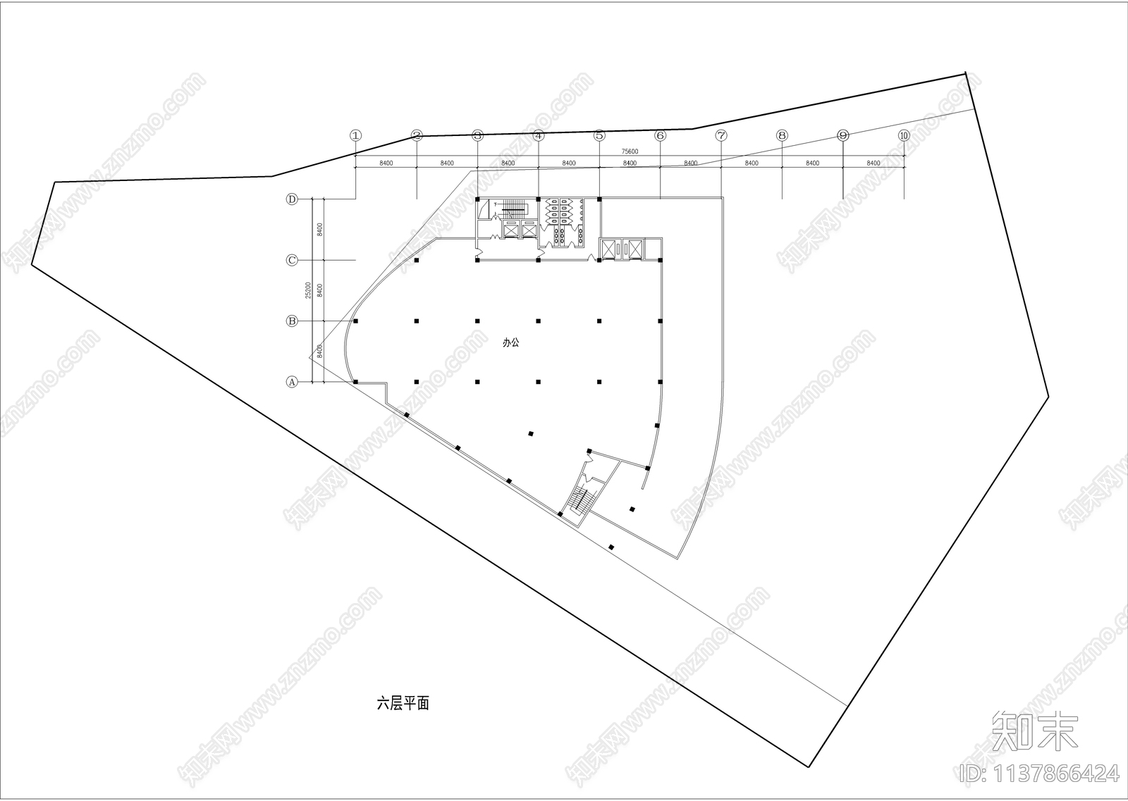 商业及办公楼建筑cad施工图下载【ID:1137866424】