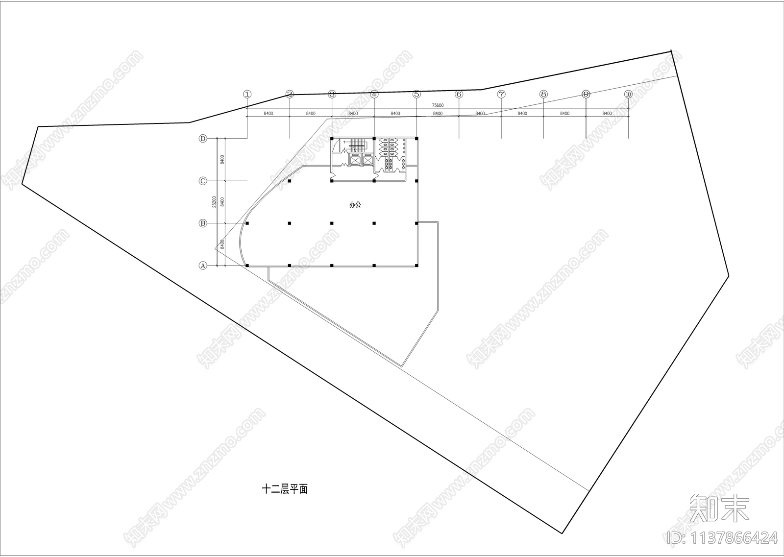 商业及办公楼建筑cad施工图下载【ID:1137866424】