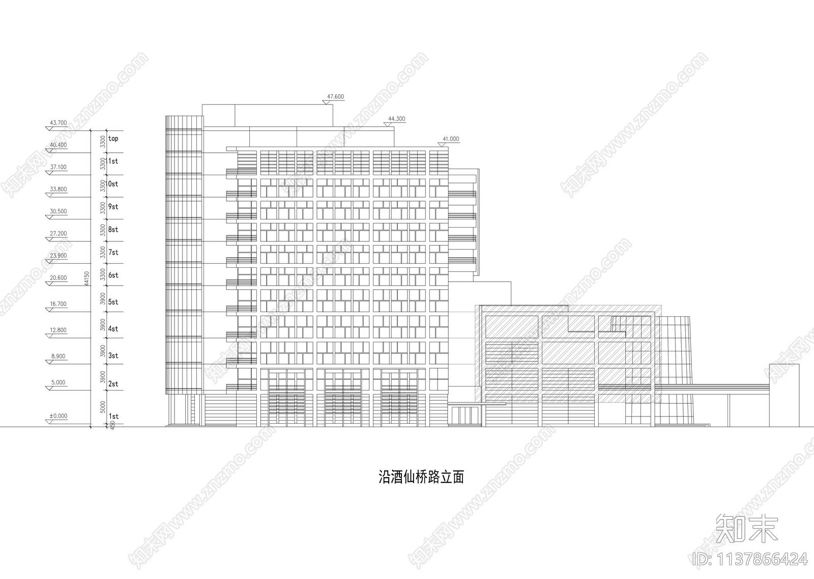 商业及办公楼建筑cad施工图下载【ID:1137866424】