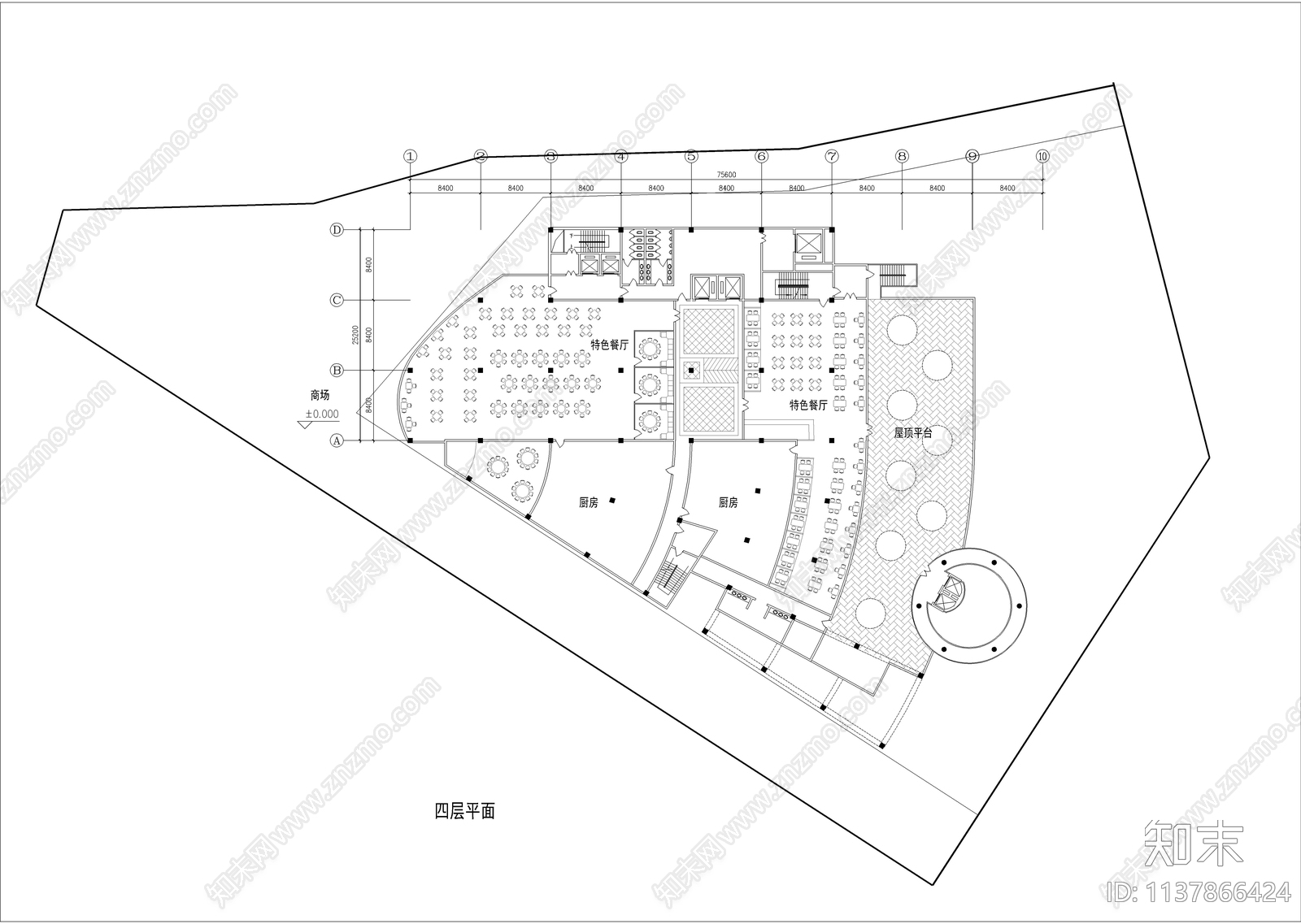 商业及办公楼建筑cad施工图下载【ID:1137866424】