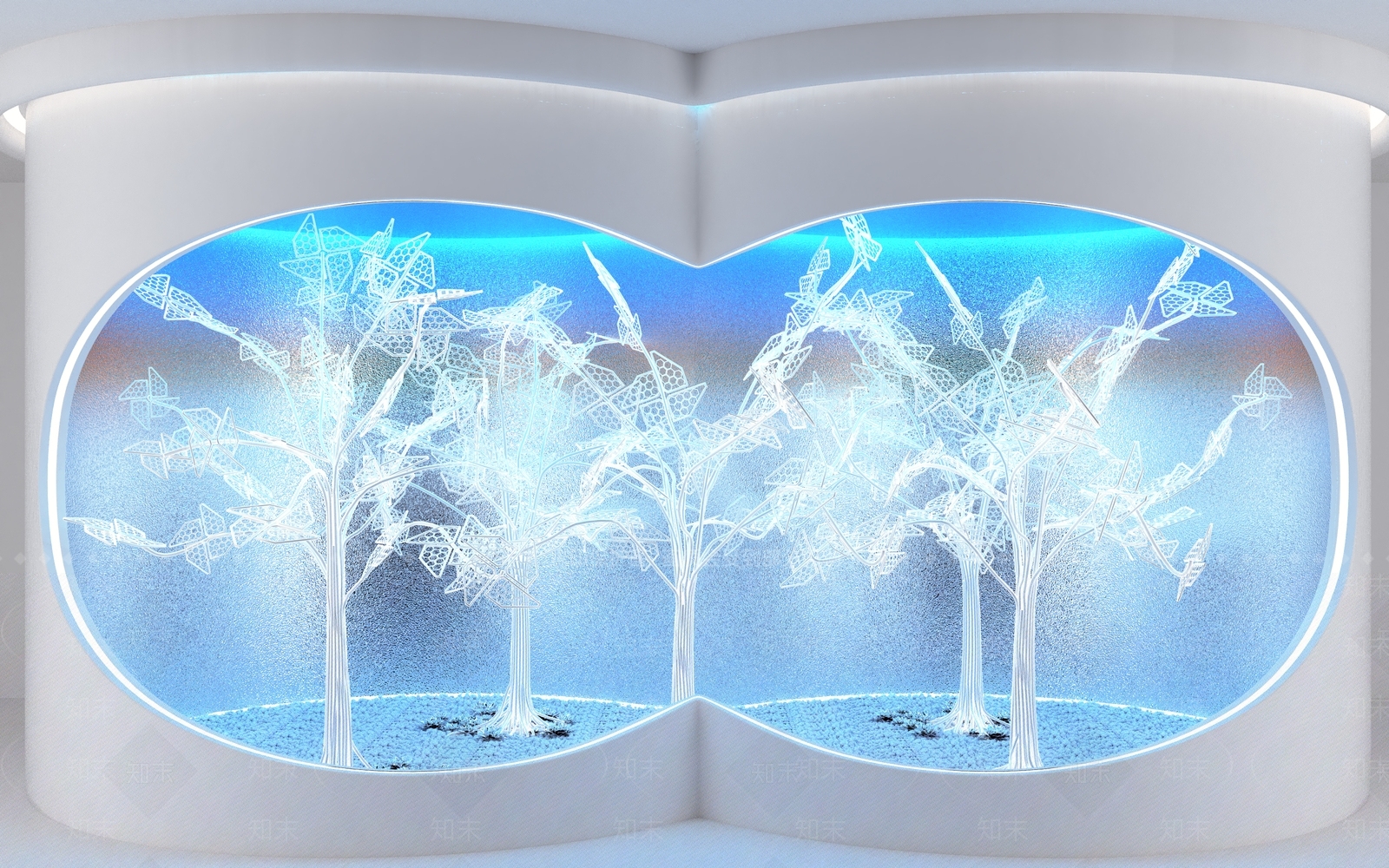 现代艺术灯光科技展厅3D模型下载【ID:1137866786】