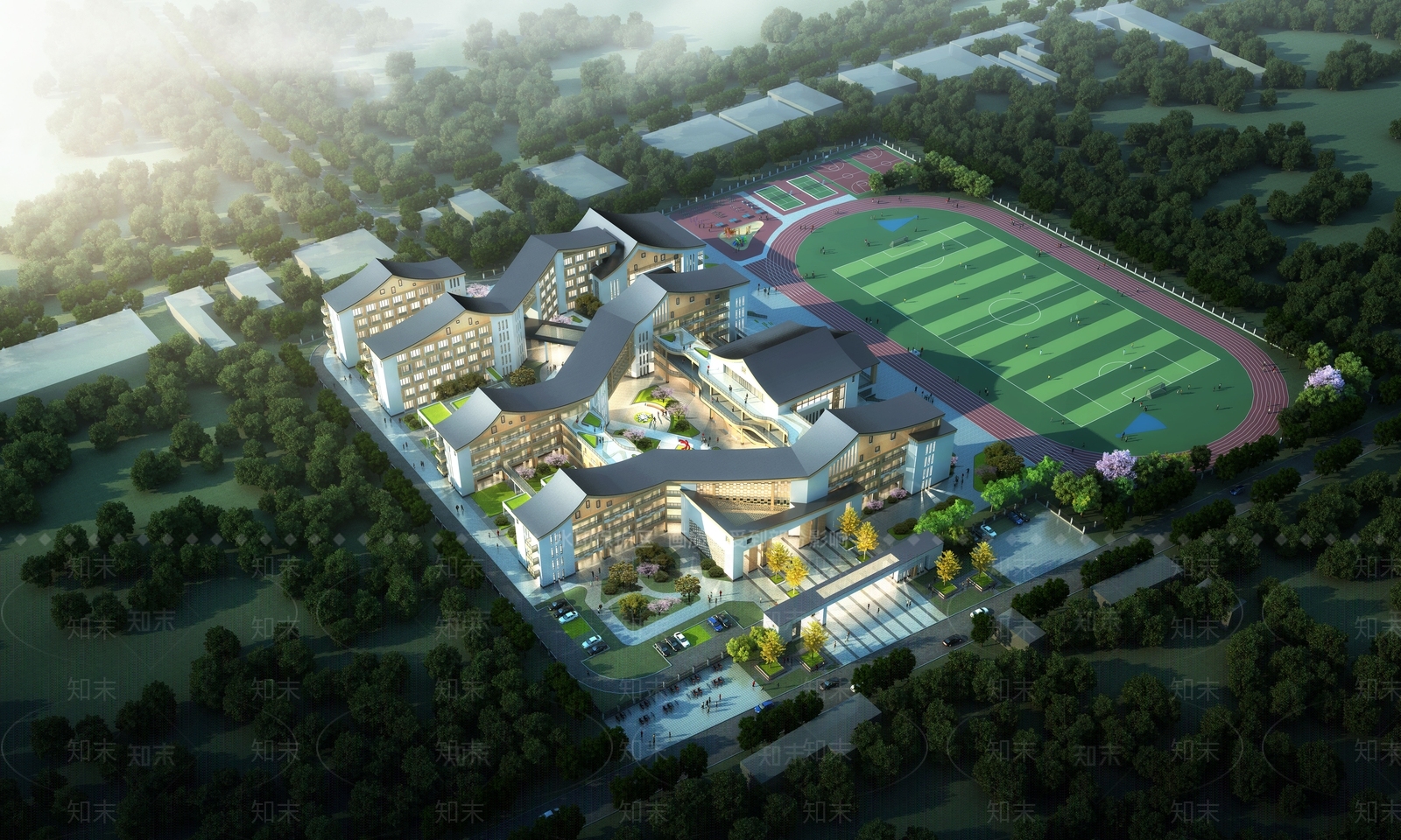 现代学校3D模型下载【ID:1137869194】