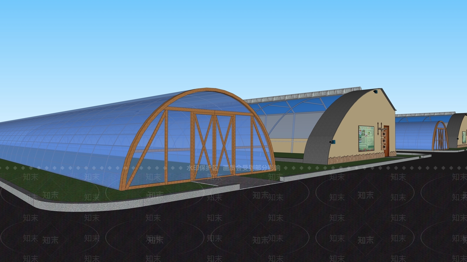 现代育苗大棚SU模型下载【ID:1137964261】