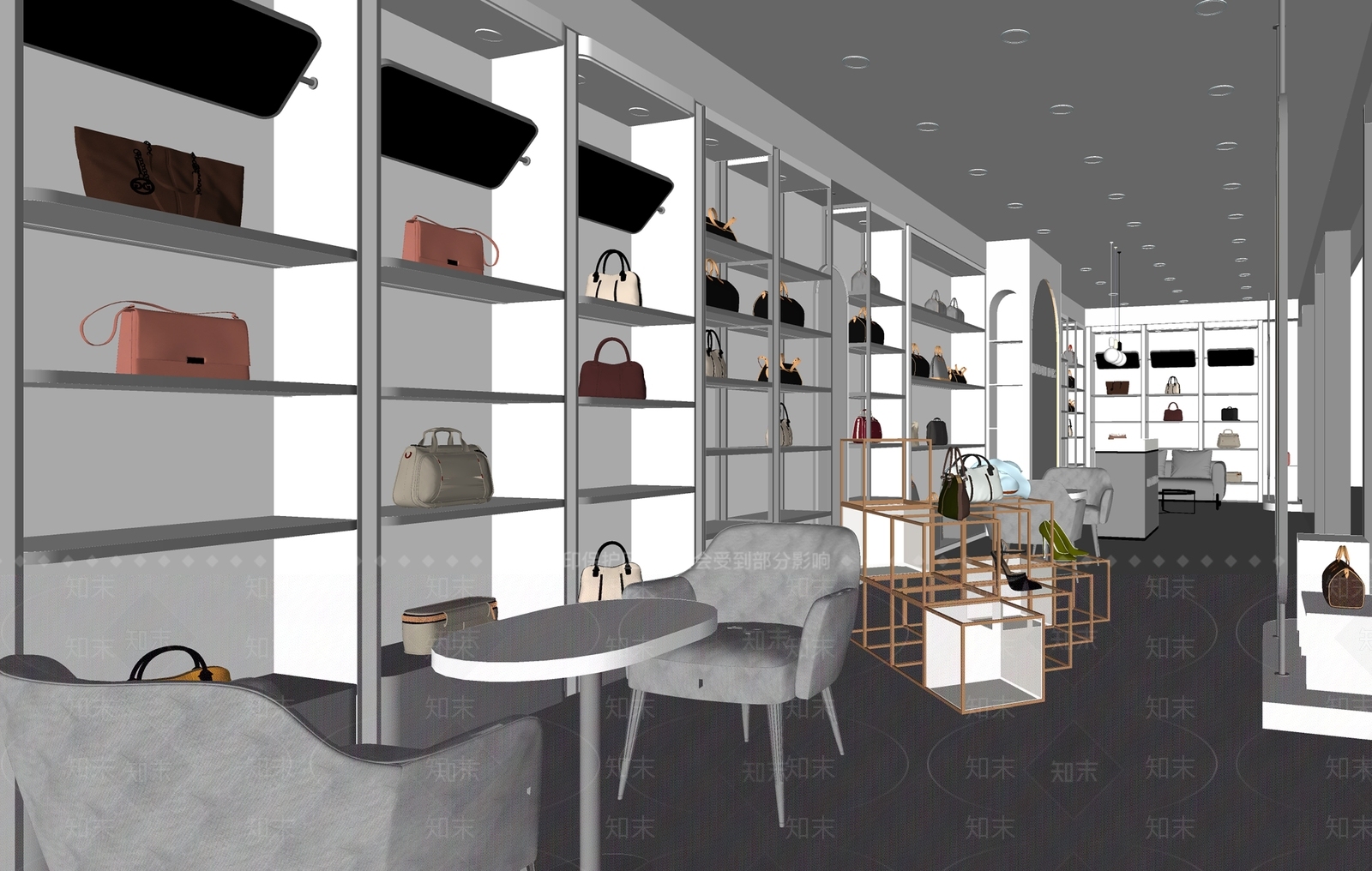现代商城包包专卖店SU模型下载【ID:1137869983】