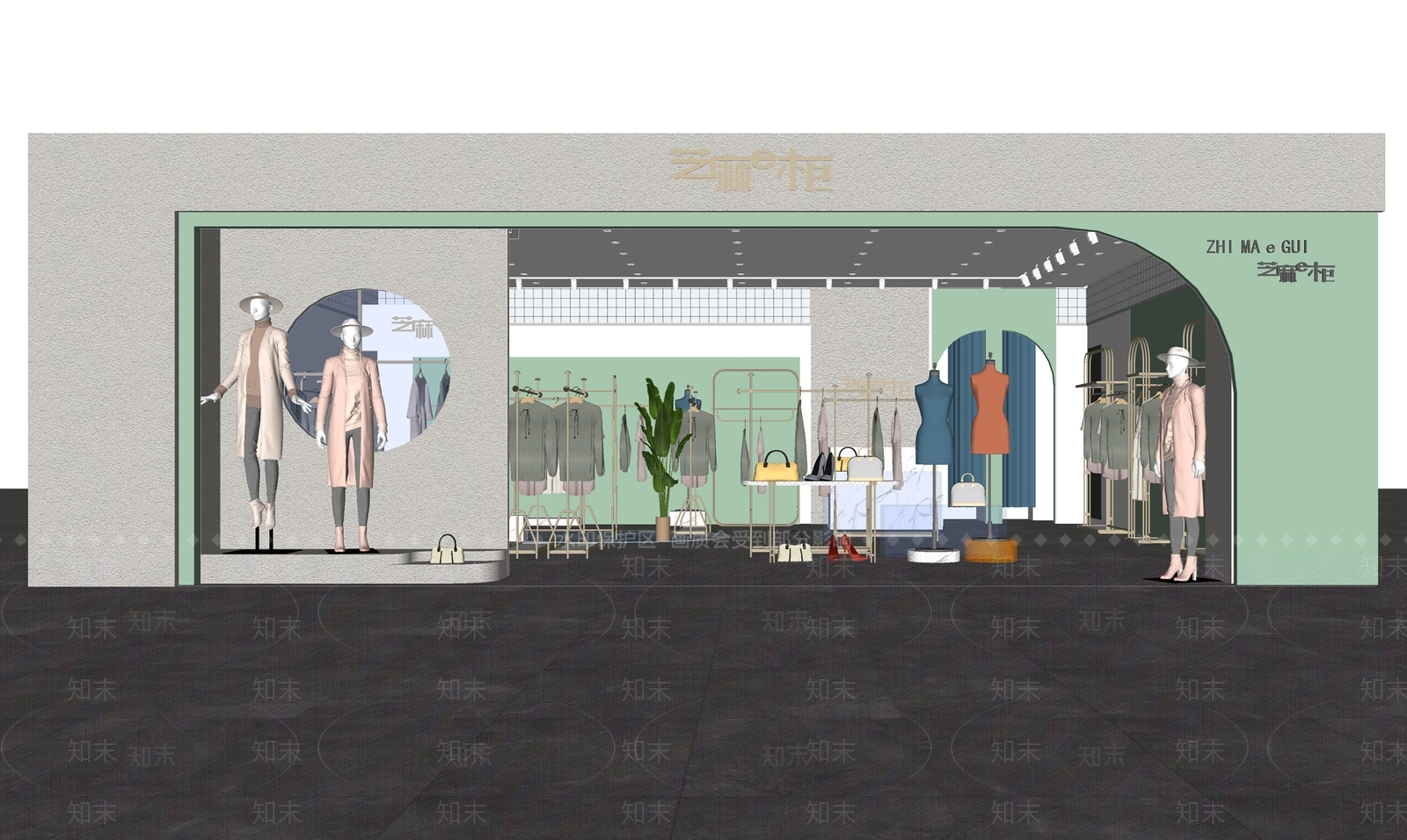 现代服装店SU模型下载【ID:1137870036】