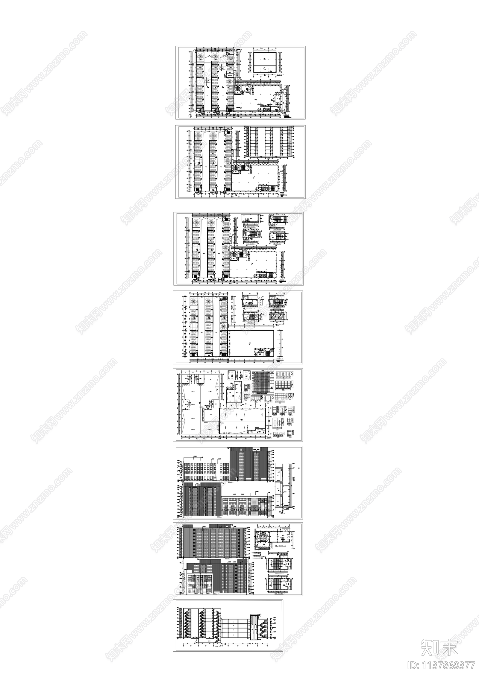 九层立体车库建筑施工图下载【ID:1137869377】