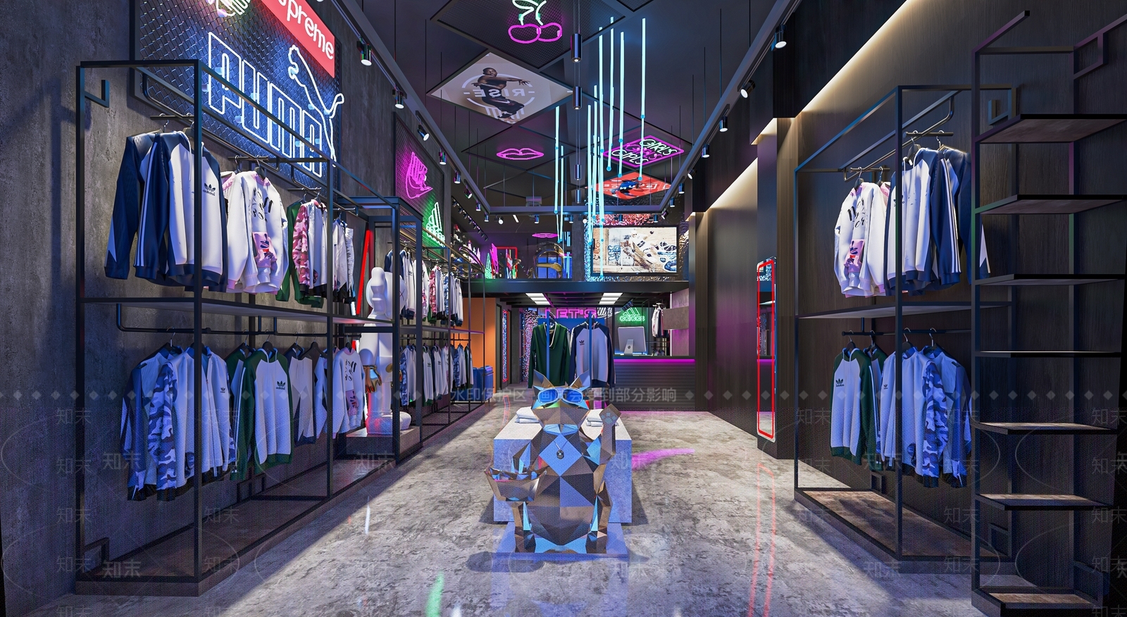 现代潮牌服装店SU模型下载【ID:1137871410】