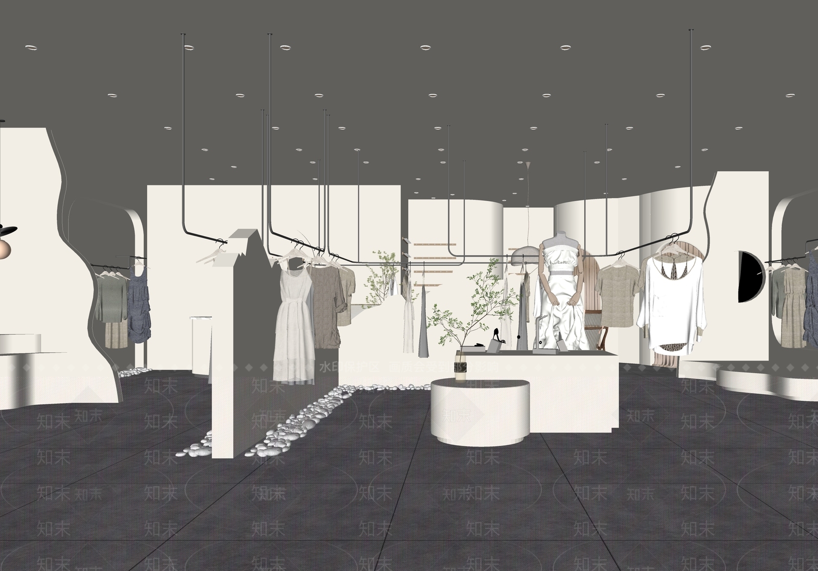 现代服装店SU模型下载【ID:1137871444】