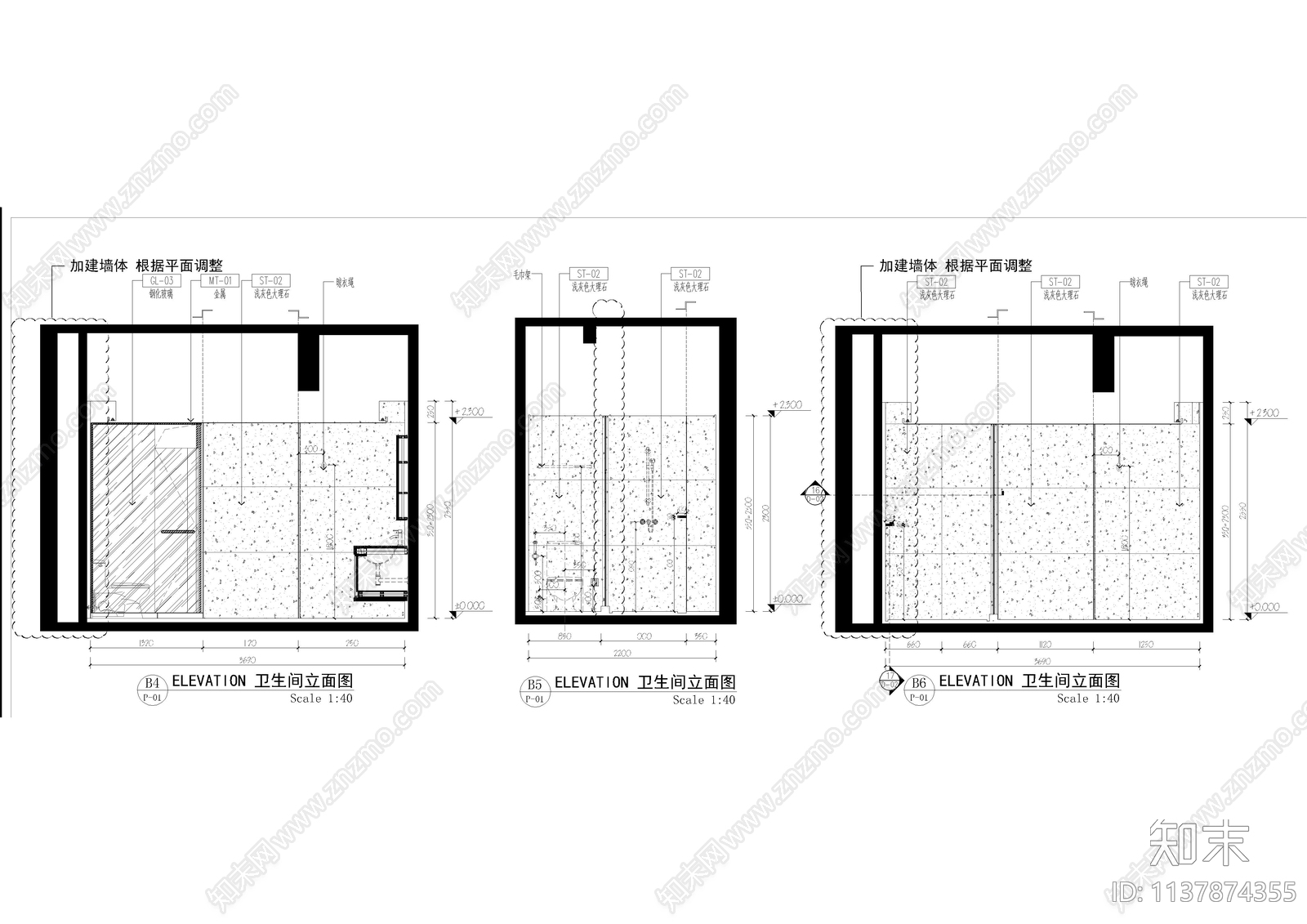 酒店标准双人房cad施工图下载【ID:1137874355】