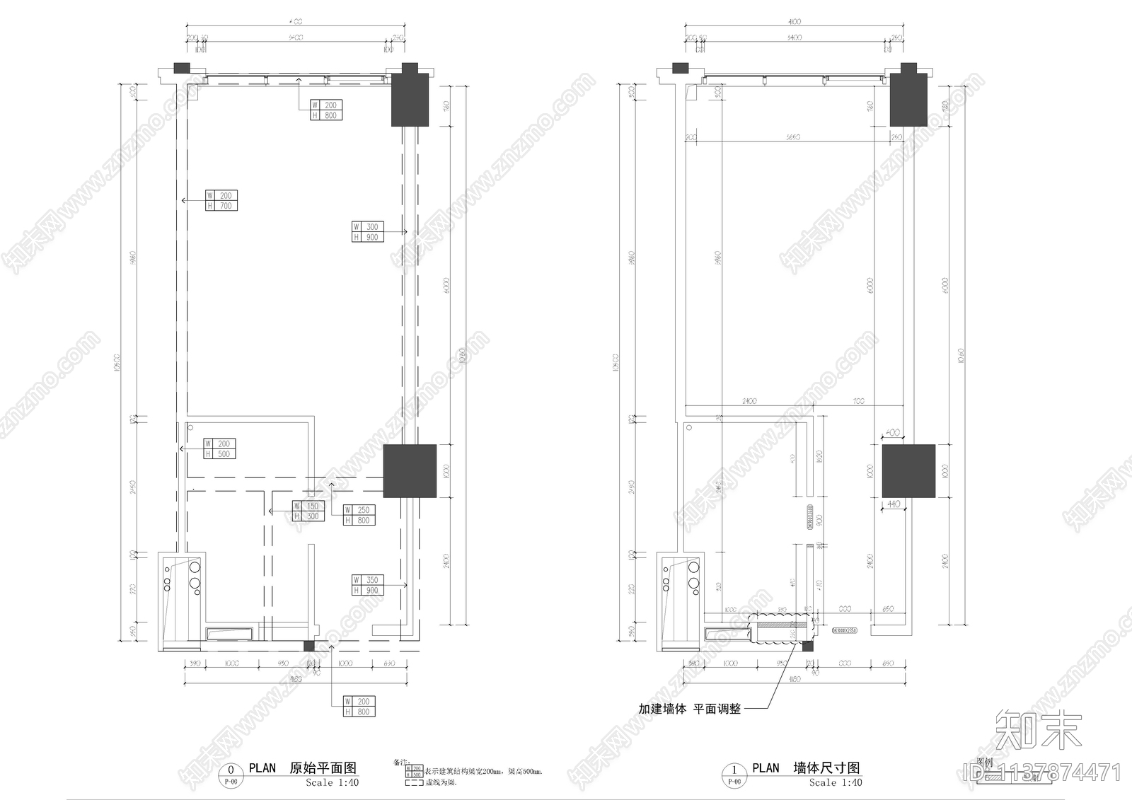 酒店客房标单人房cad施工图下载【ID:1137874471】