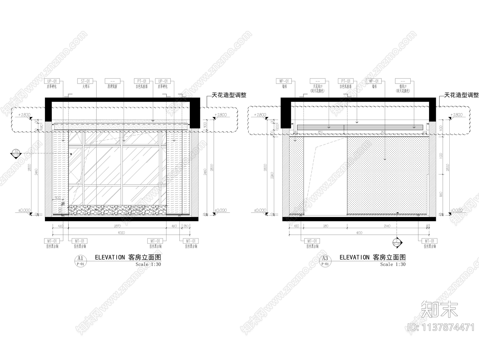 酒店客房标单人房cad施工图下载【ID:1137874471】