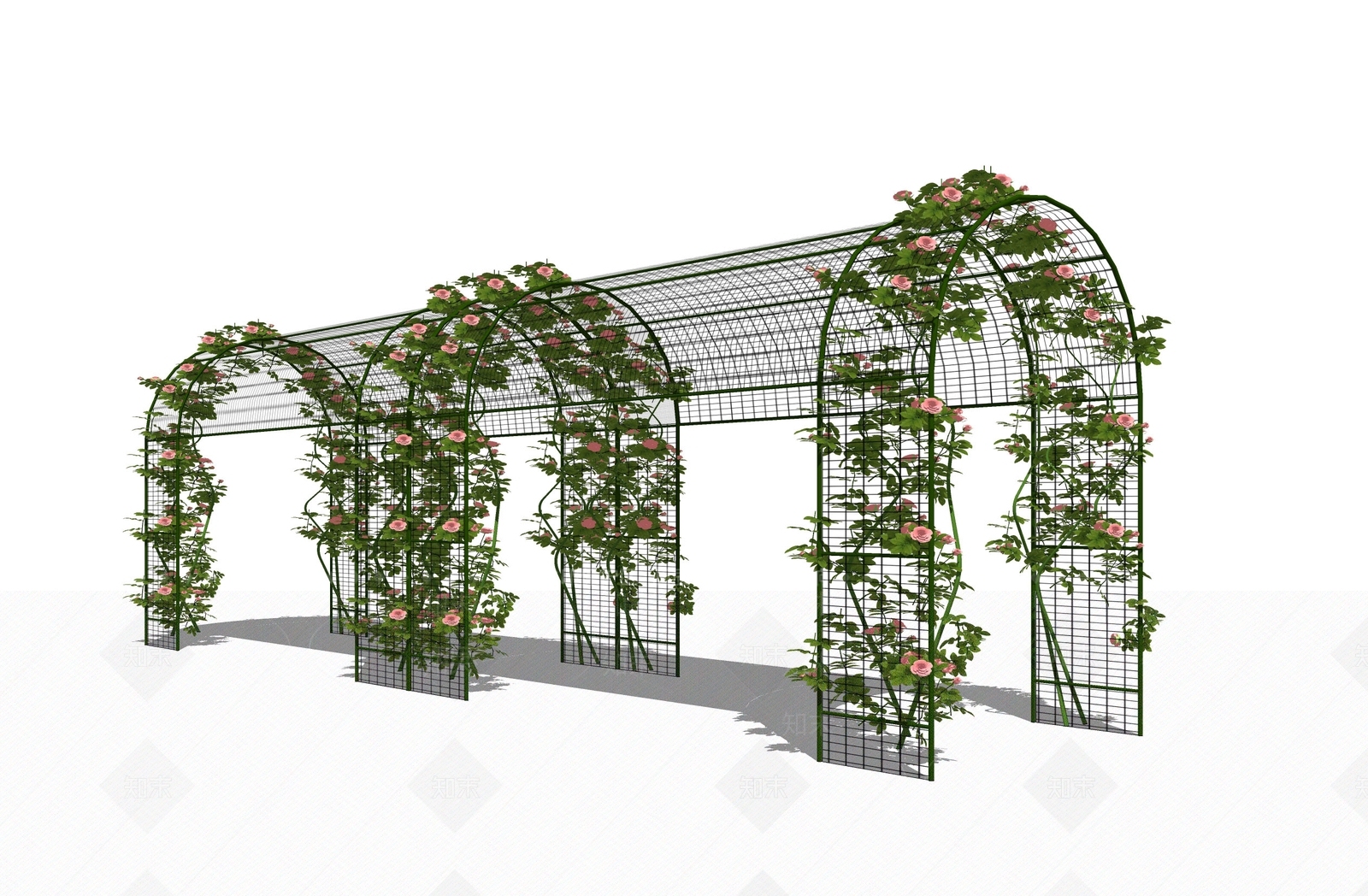 现代铁艺花架SU模型下载【ID:1150530571】