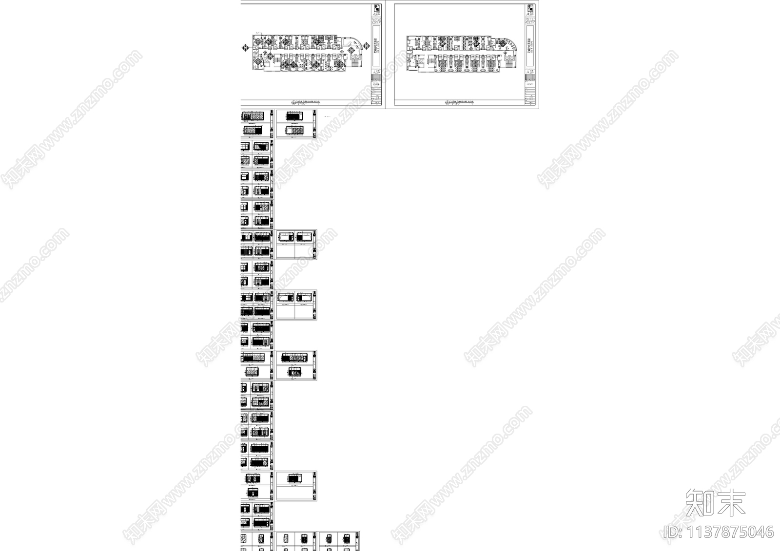 1800㎡电竞酒店客房层cad施工图下载【ID:1137875046】