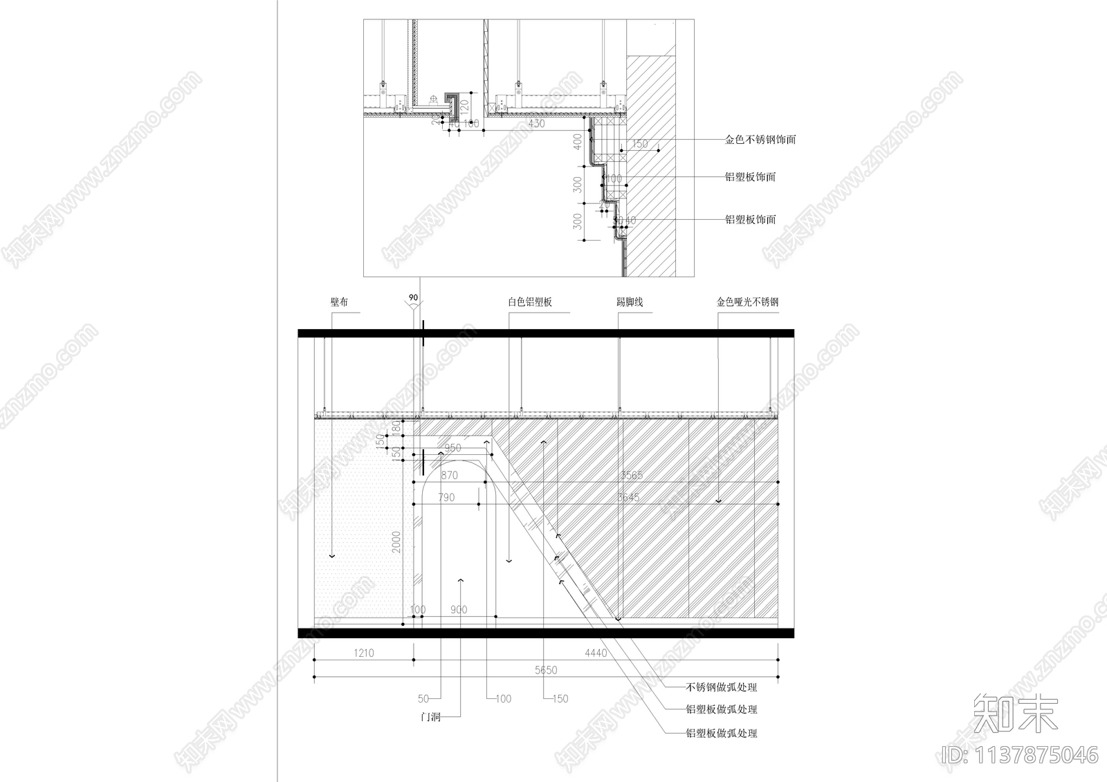 1800㎡电竞酒店客房层cad施工图下载【ID:1137875046】