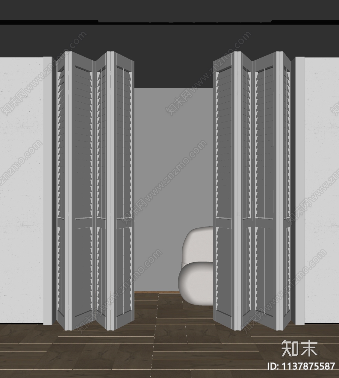 现代推拉门SU模型下载【ID:1137875587】