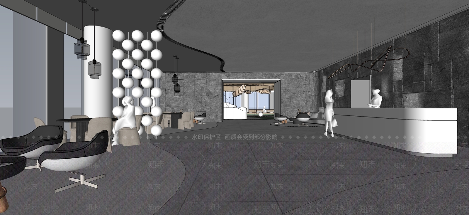 现代休息区SU模型下载【ID:1137877355】