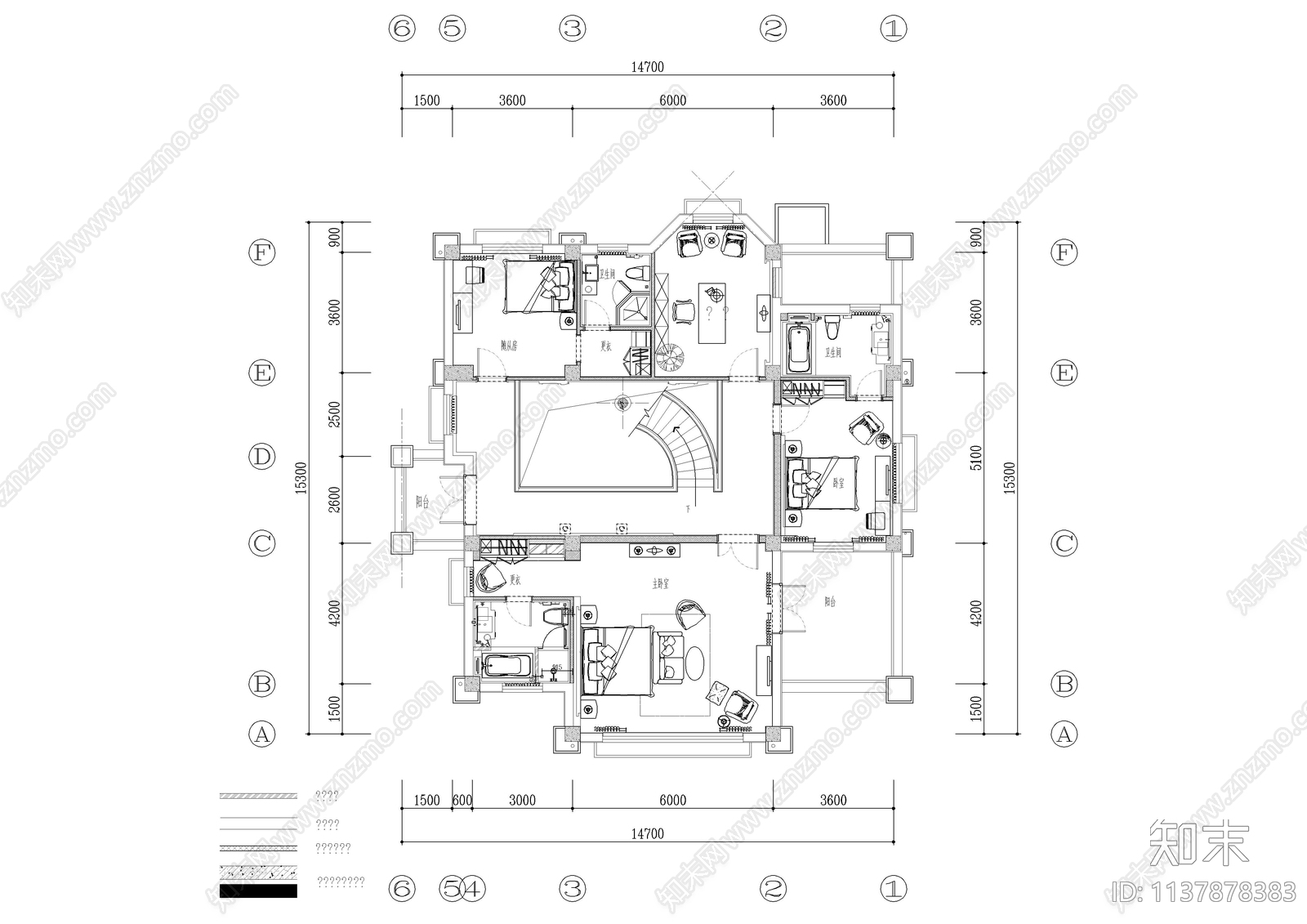 现代别墅cad施工图下载【ID:1137878383】