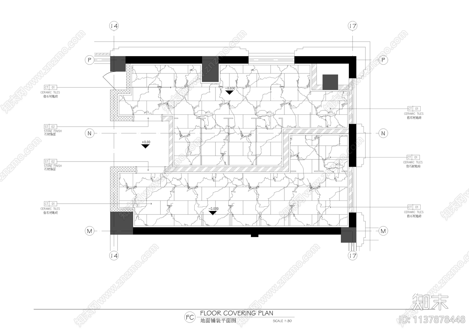 公共卫生间cad施工图下载【ID:1137878448】