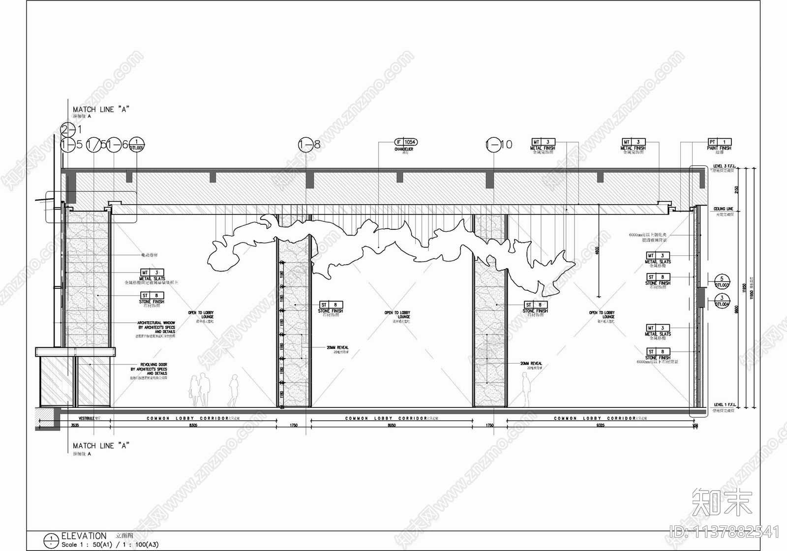 某酒店大堂接待区cad施工图下载【ID:1137882541】