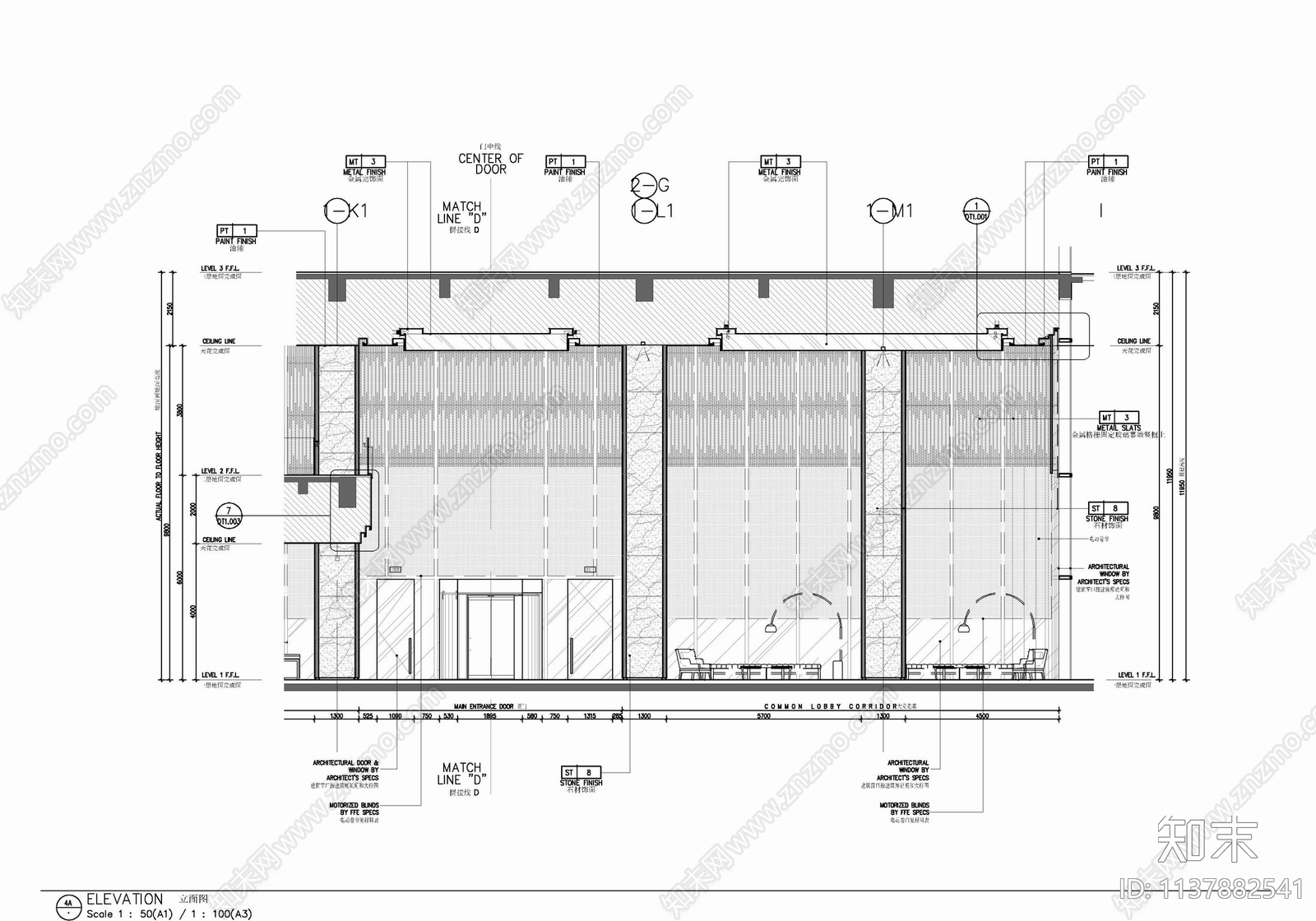 某酒店大堂接待区cad施工图下载【ID:1137882541】