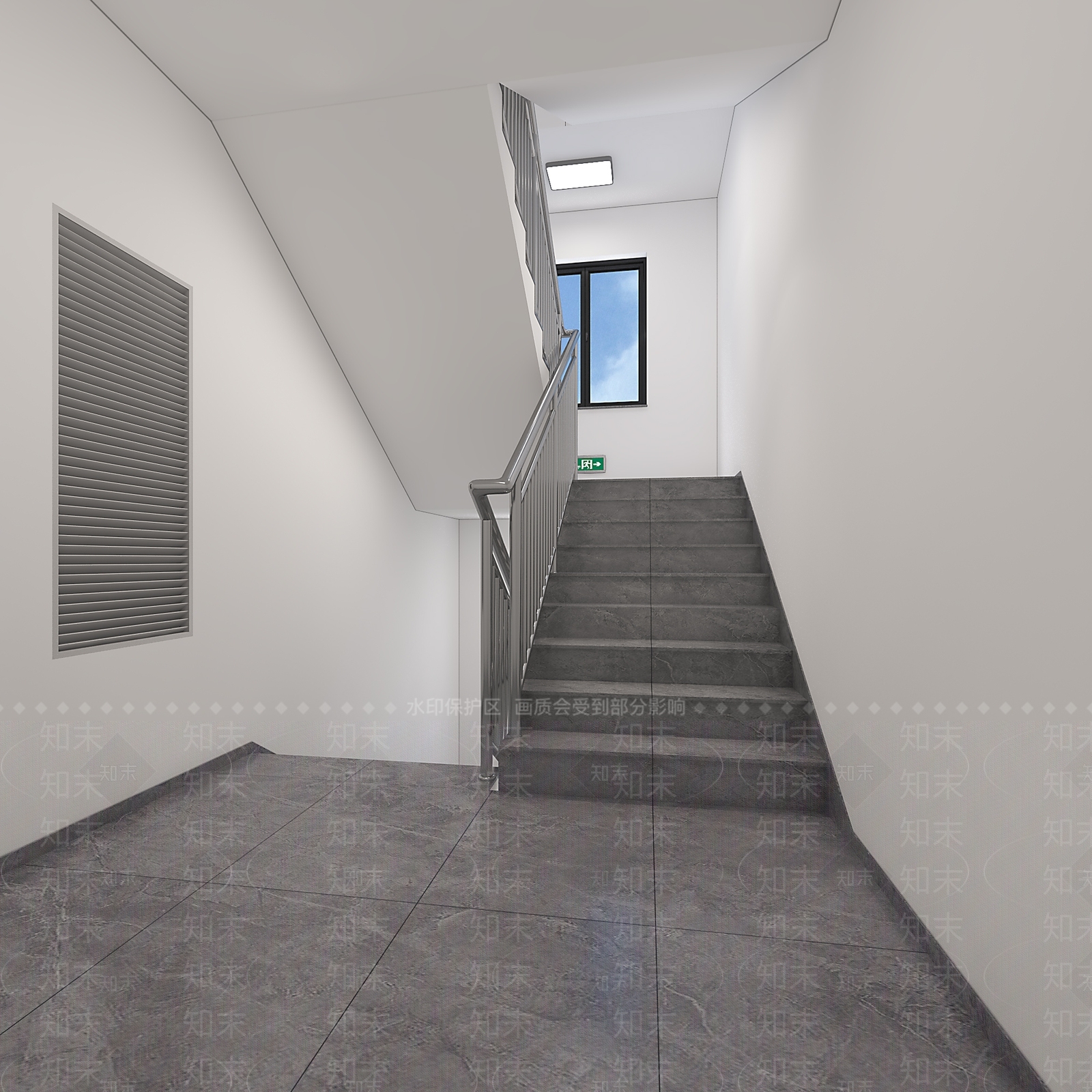 现代小区公区楼梯间3D模型下载【ID:1138012244】