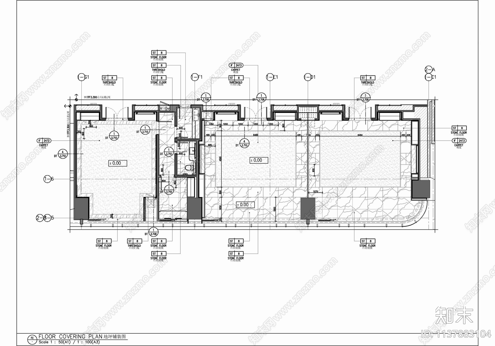 250㎡会议及贵宾接待室cad施工图下载【ID:1137883104】