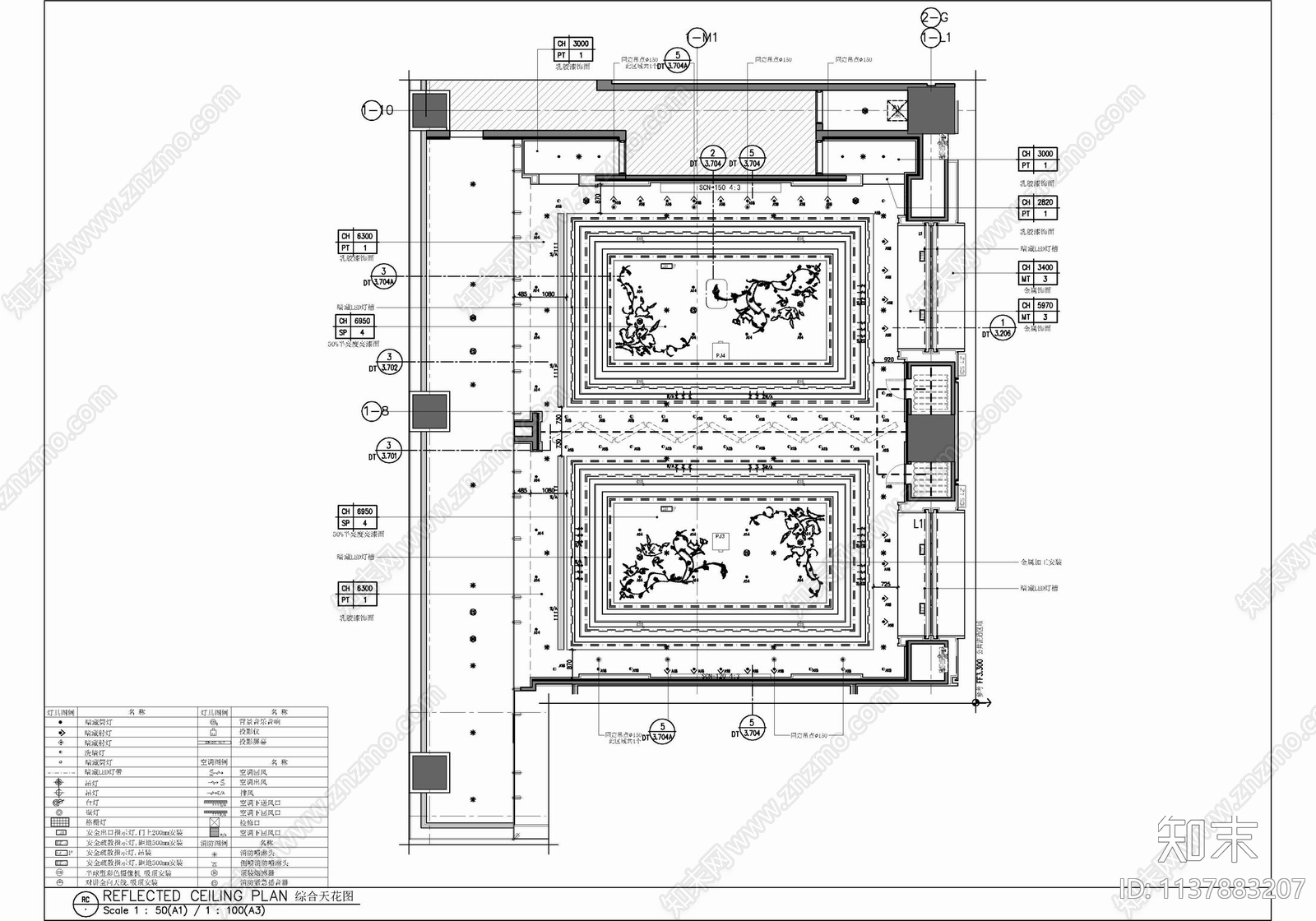 小型宴会厅多功能厅室内cad施工图下载【ID:1137883207】