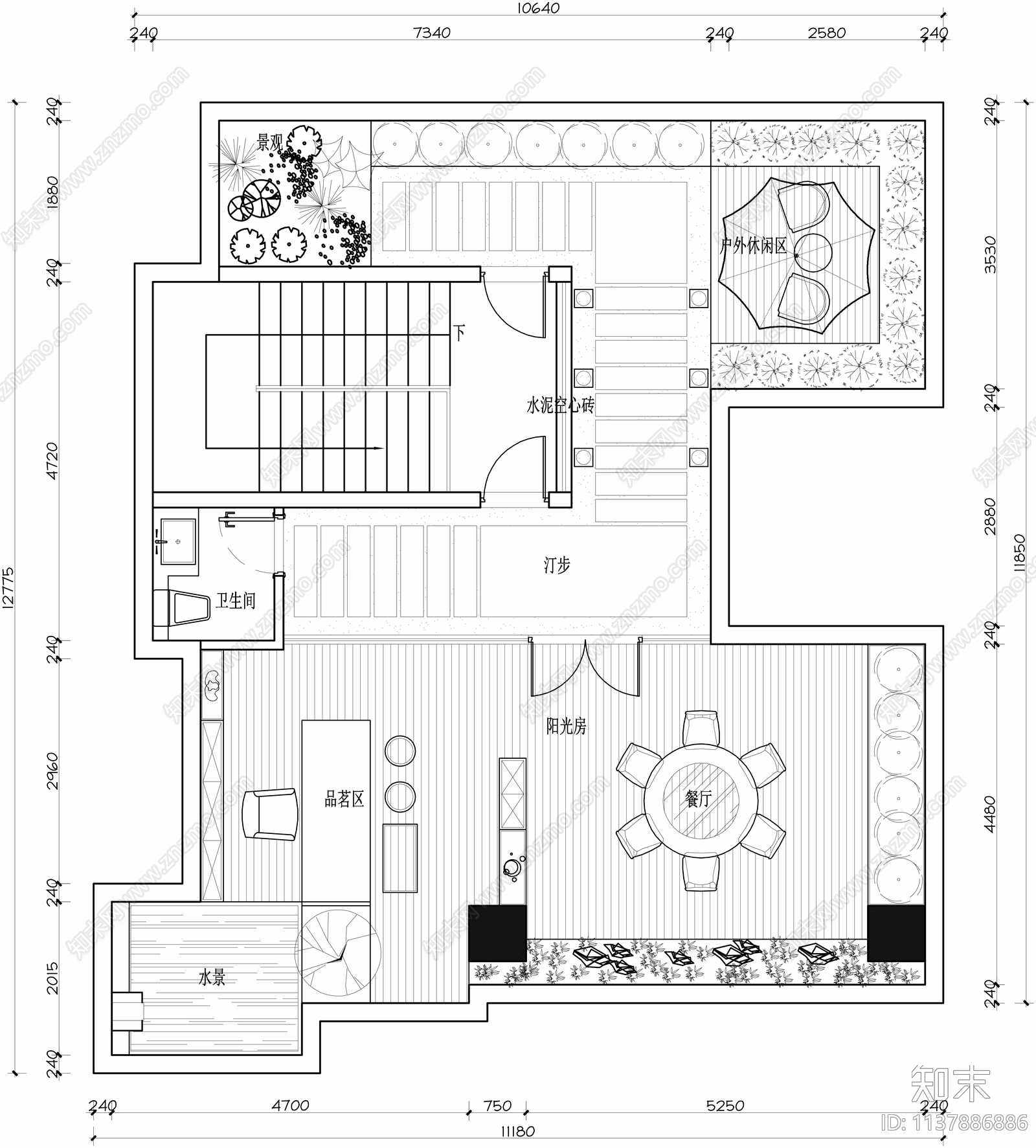 屋顶花园平面图施工图下载【ID:1137886886】