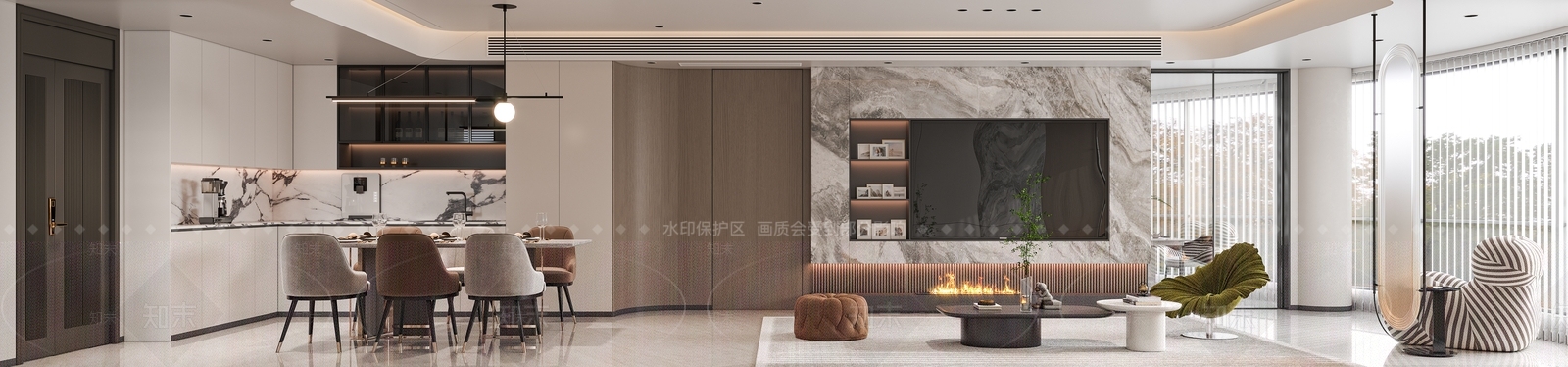 现代家居客厅3D模型下载【ID:1222014602】