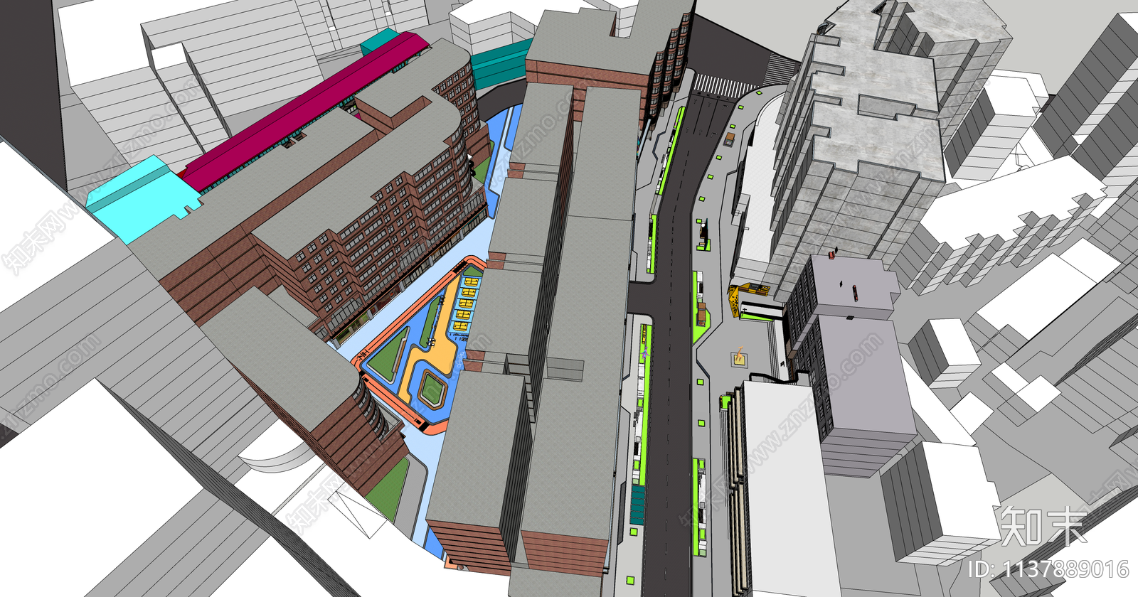 现代商业景观SU模型下载【ID:1137889016】