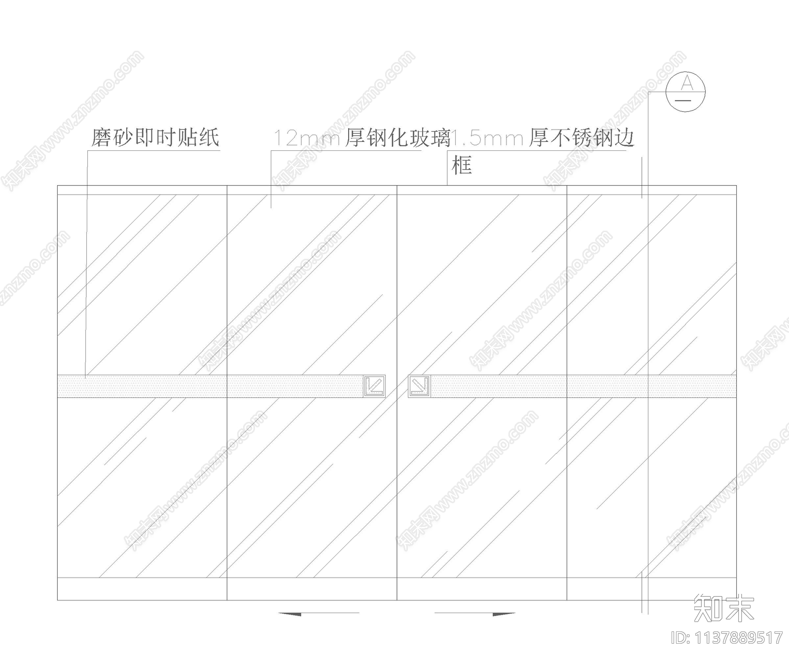 自动感应门cad施工图下载【ID:1137889517】