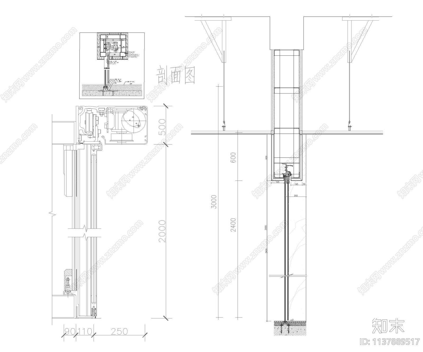 自动感应门cad施工图下载【ID:1137889517】