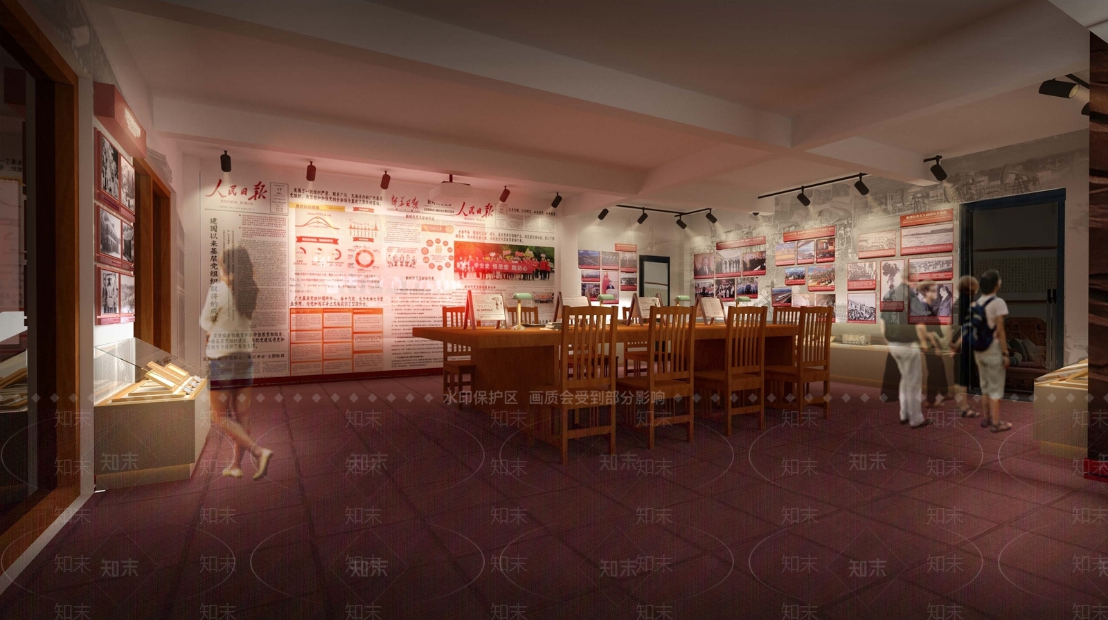 现代党建红色展厅SU模型下载【ID:1137893411】