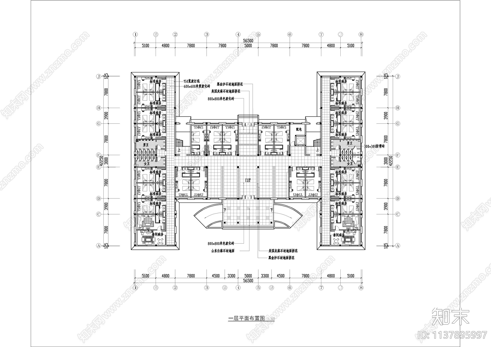 40套医院室内装修平面图施工图下载【ID:1137895997】