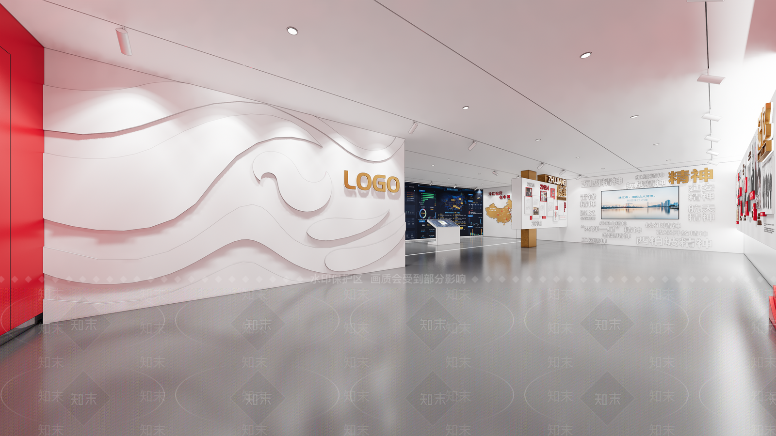 现代党建展厅SU模型下载【ID:1137899679】