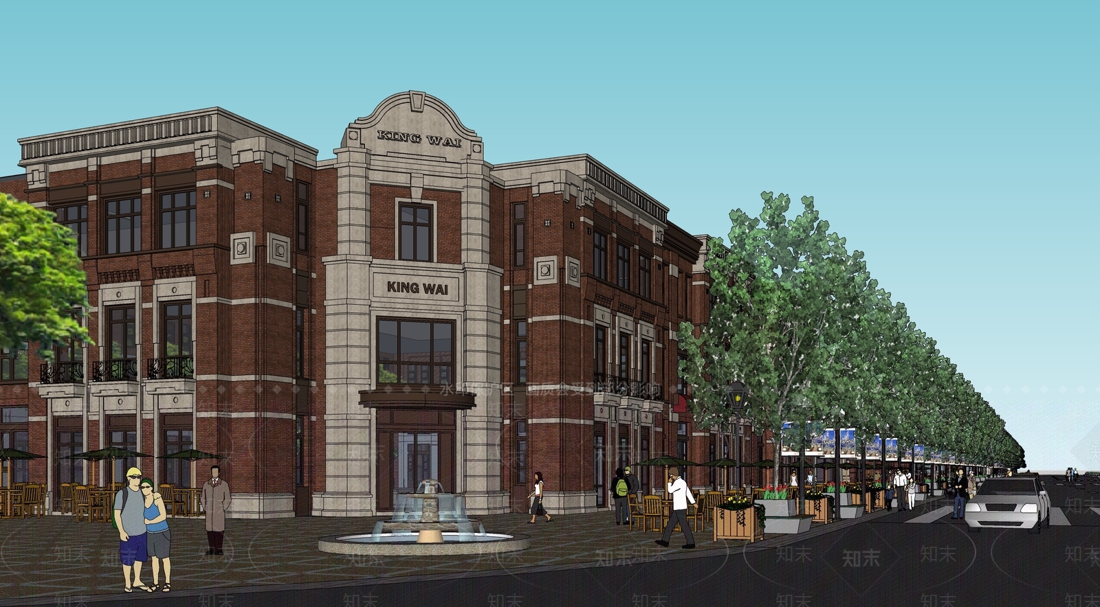 欧式住宅区沿街商业SU模型下载【ID:1137903166】