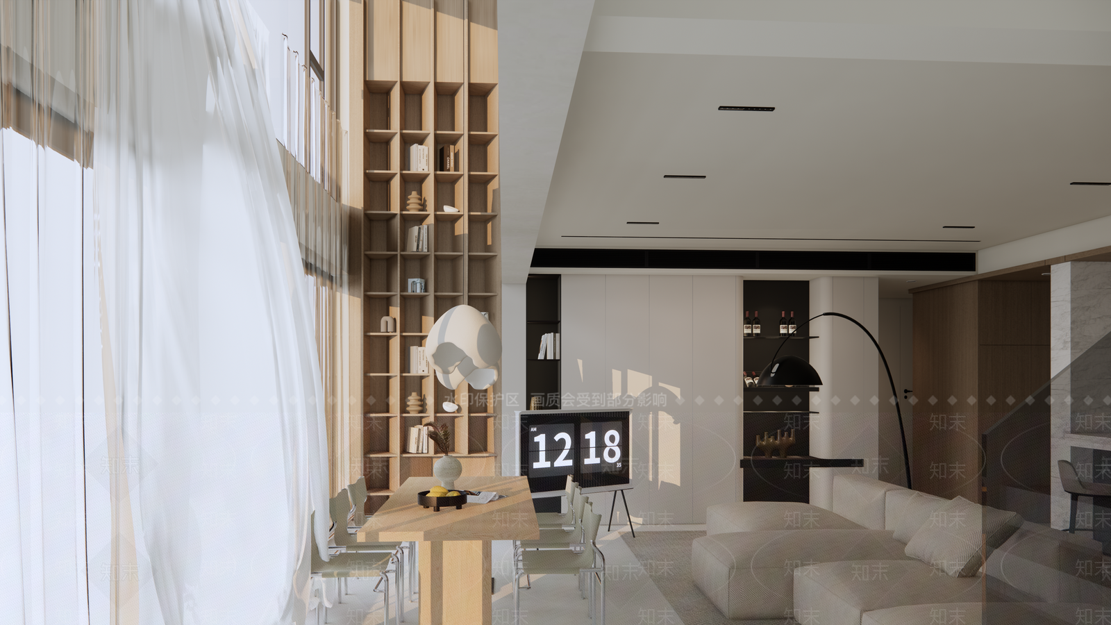 现代别墅客厅SU模型下载【ID:1137905983】