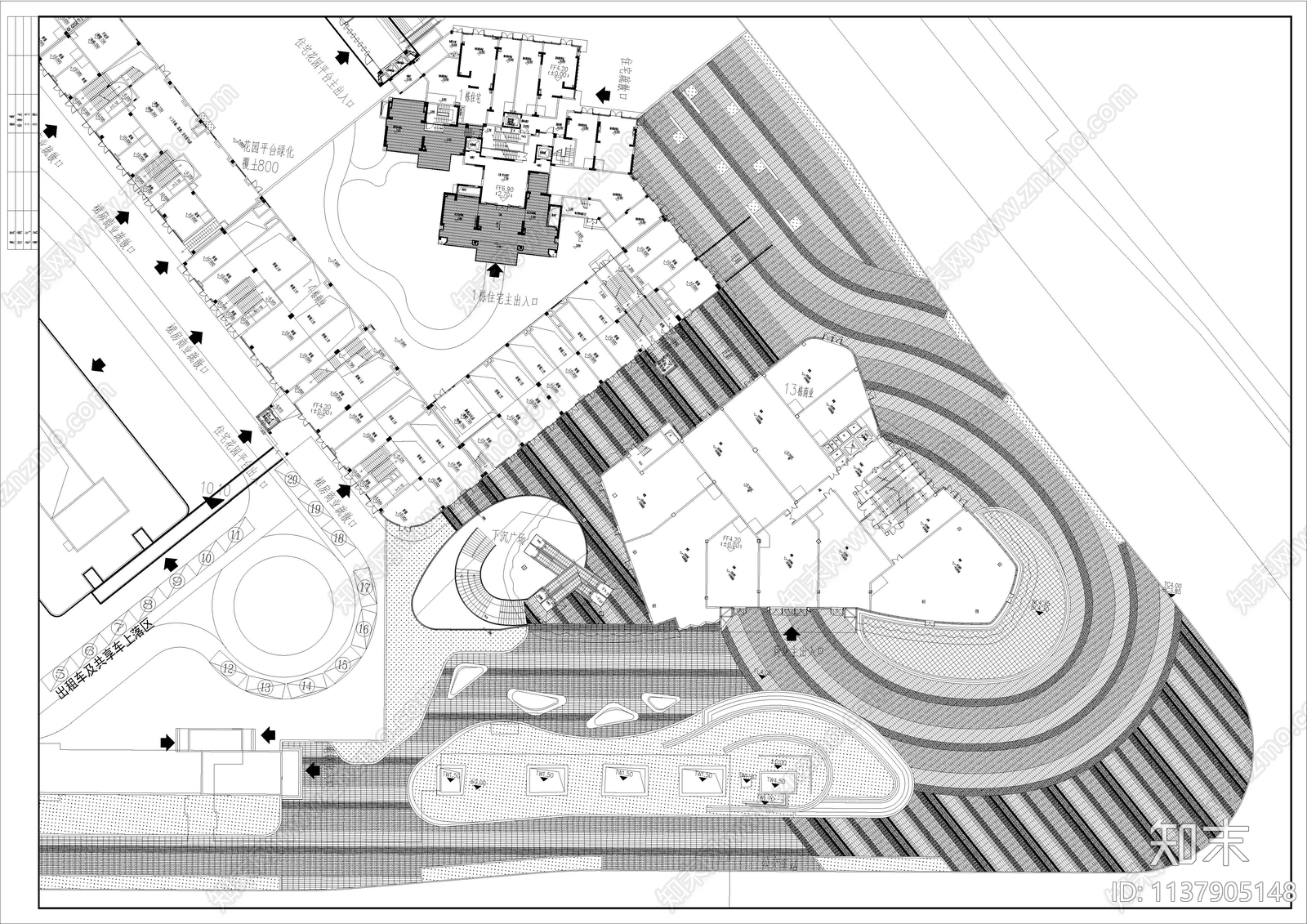 碧桂园三龙汇示范区景观施工图下载【ID:1137905148】