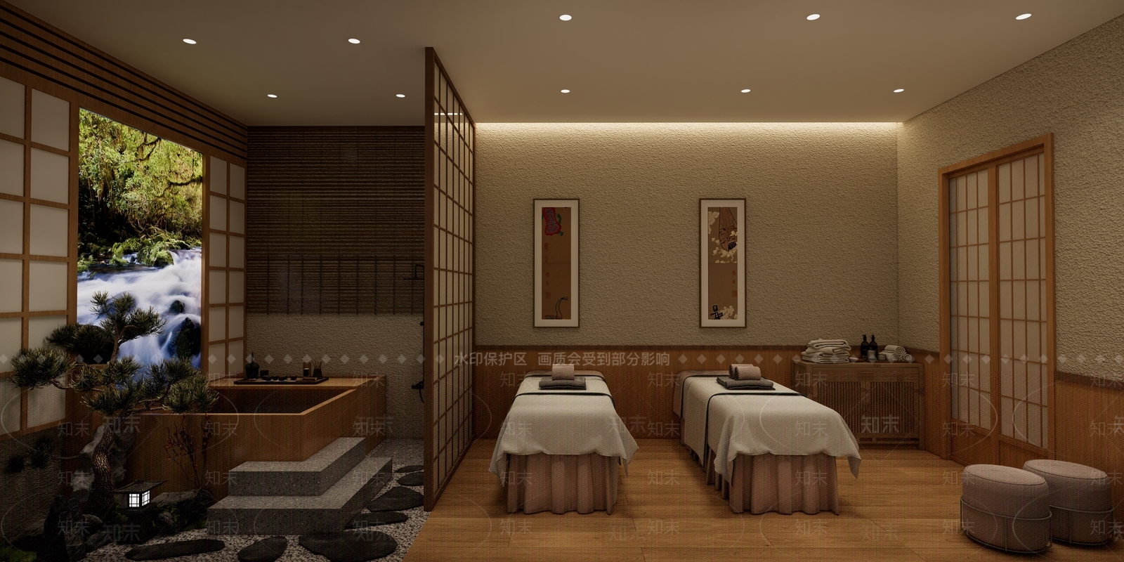 日式SPA会所SU模型下载【ID:1137906989】