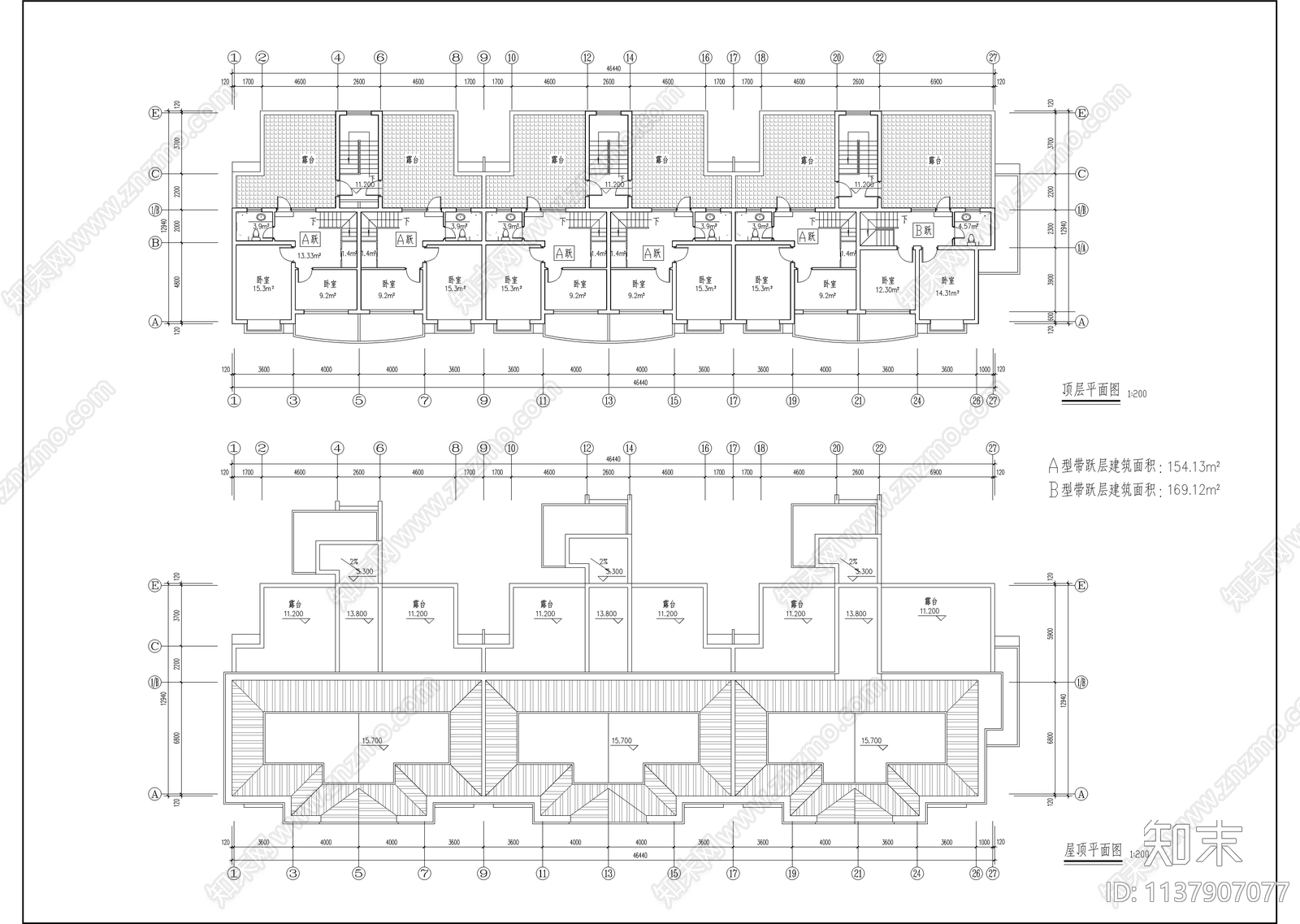 社区公寓建筑cad施工图下载【ID:1137907077】