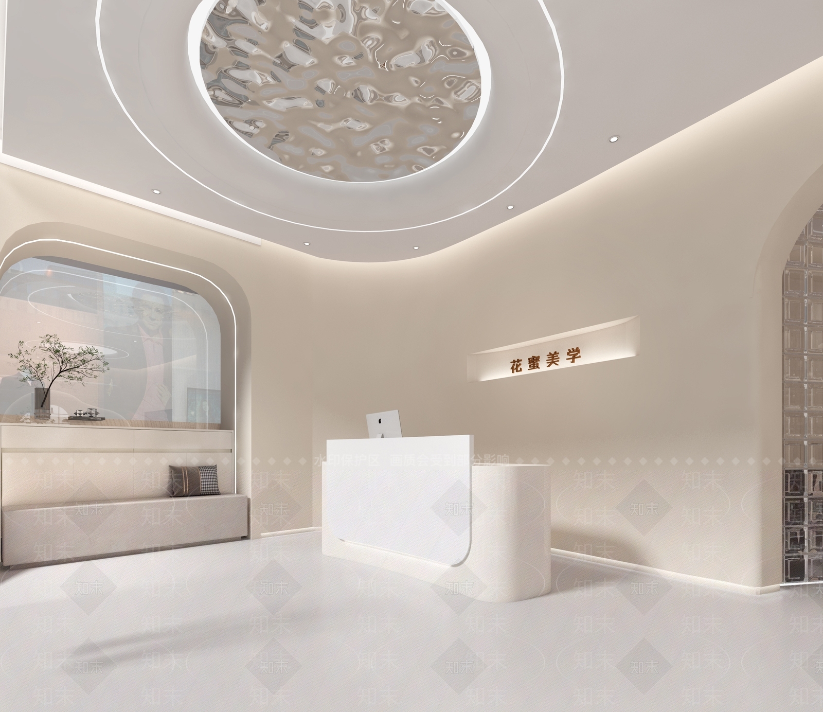 现代奶油风美容SPA店3D模型下载【ID:1138008665】