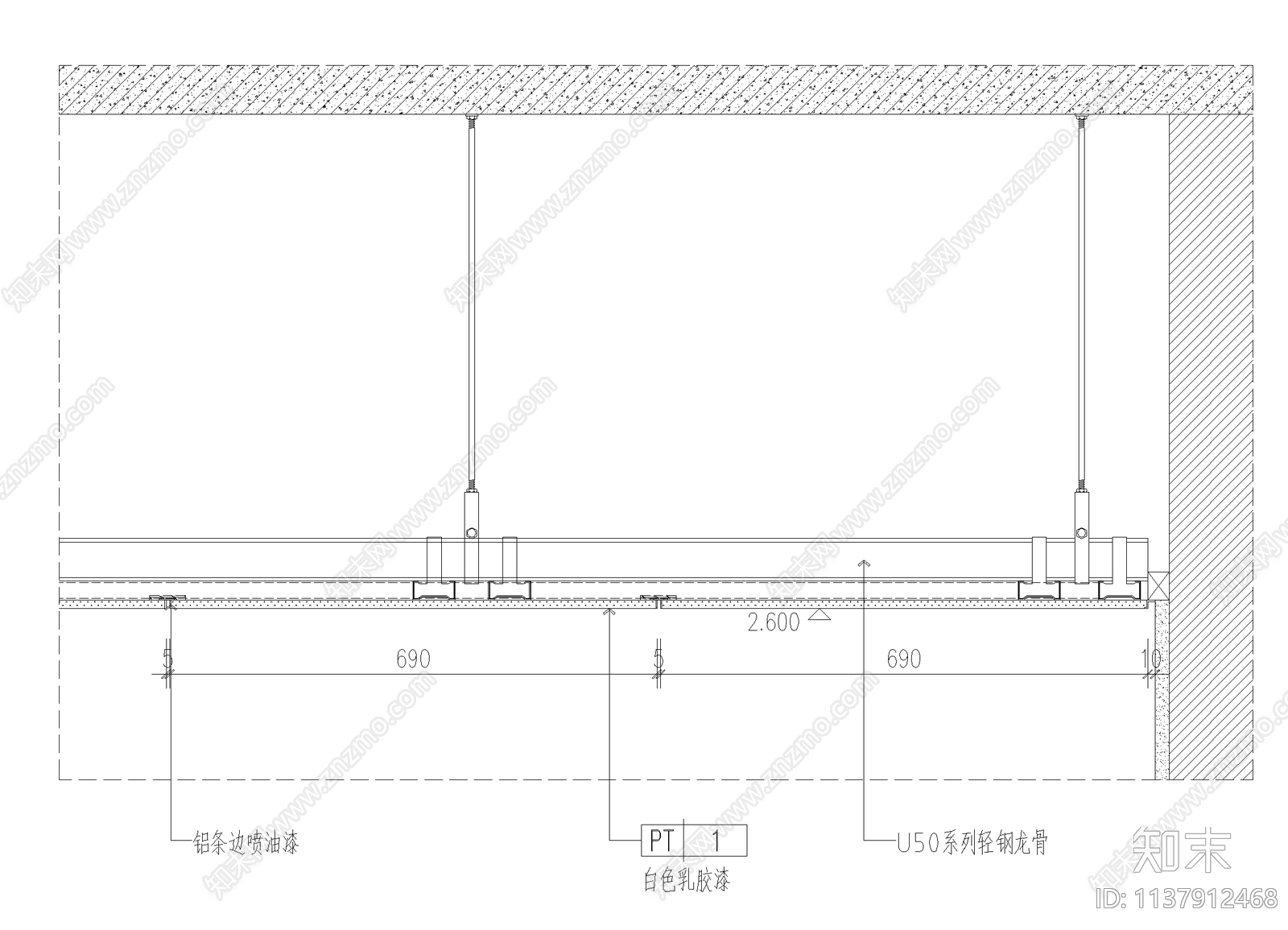 轻钢龙骨天花施工图下载【ID:1137912468】