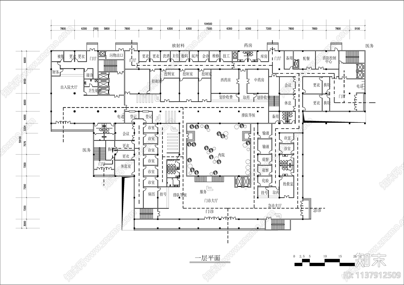 10套医院建筑cad施工图下载【ID:1137912509】