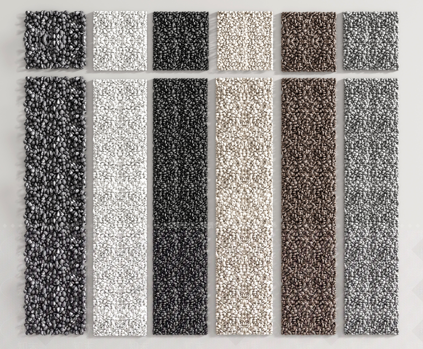 现代景观鹅卵石3D模型下载【ID:1137916900】