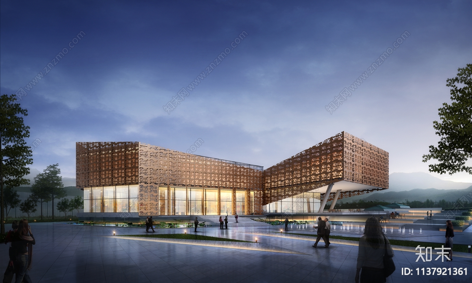 多层艺术中心展览馆建筑平面图施工图下载【ID:1137921361】