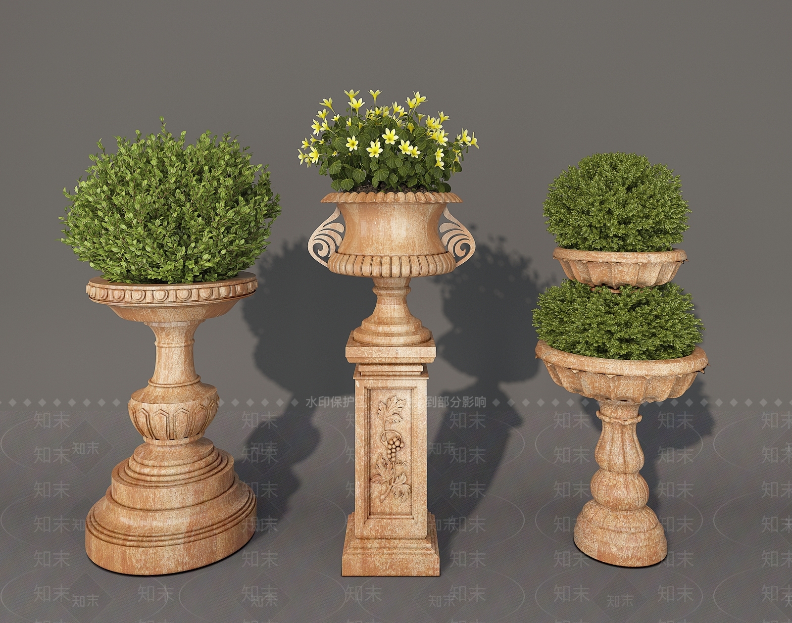 花钵3D模型下载【ID:1137925600】