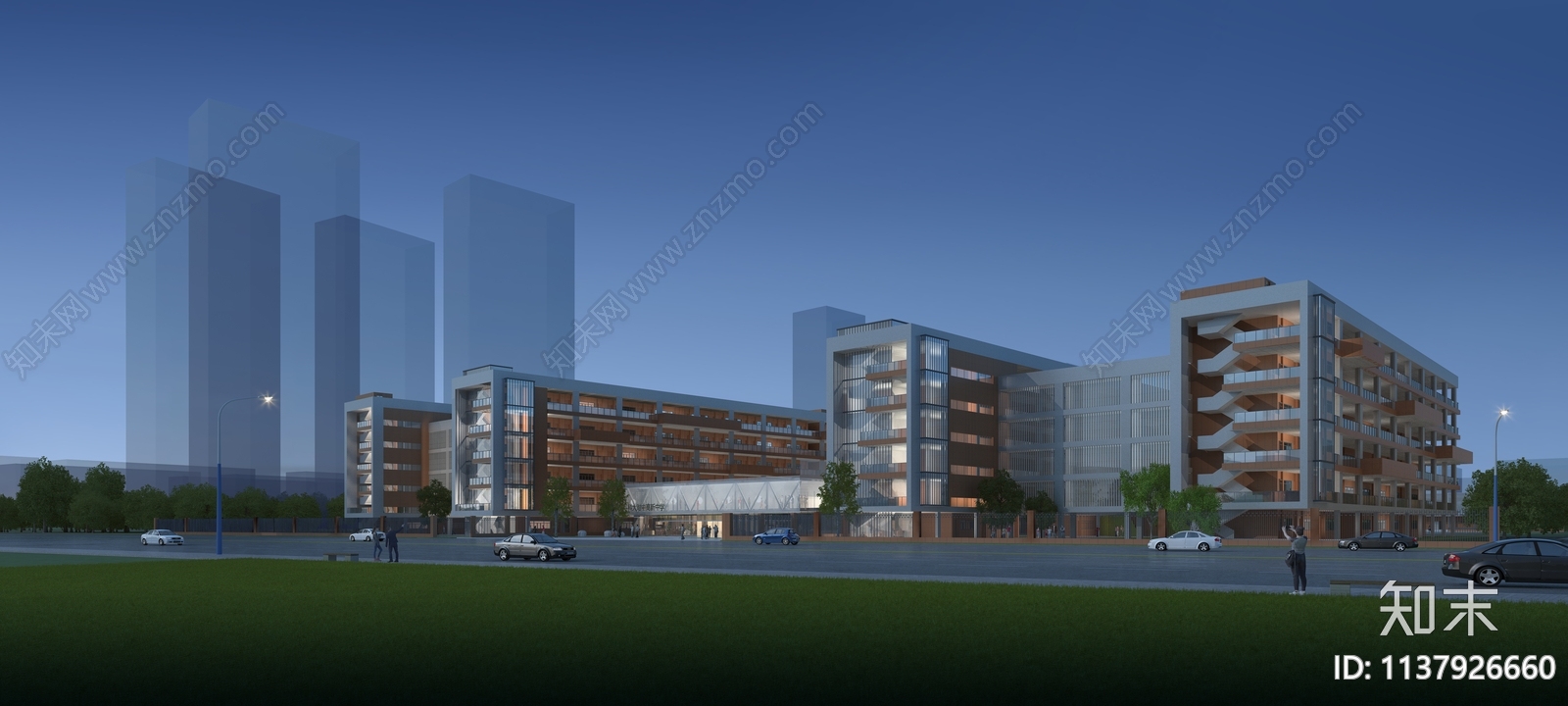 现代学校外观3D模型下载【ID:1137926660】