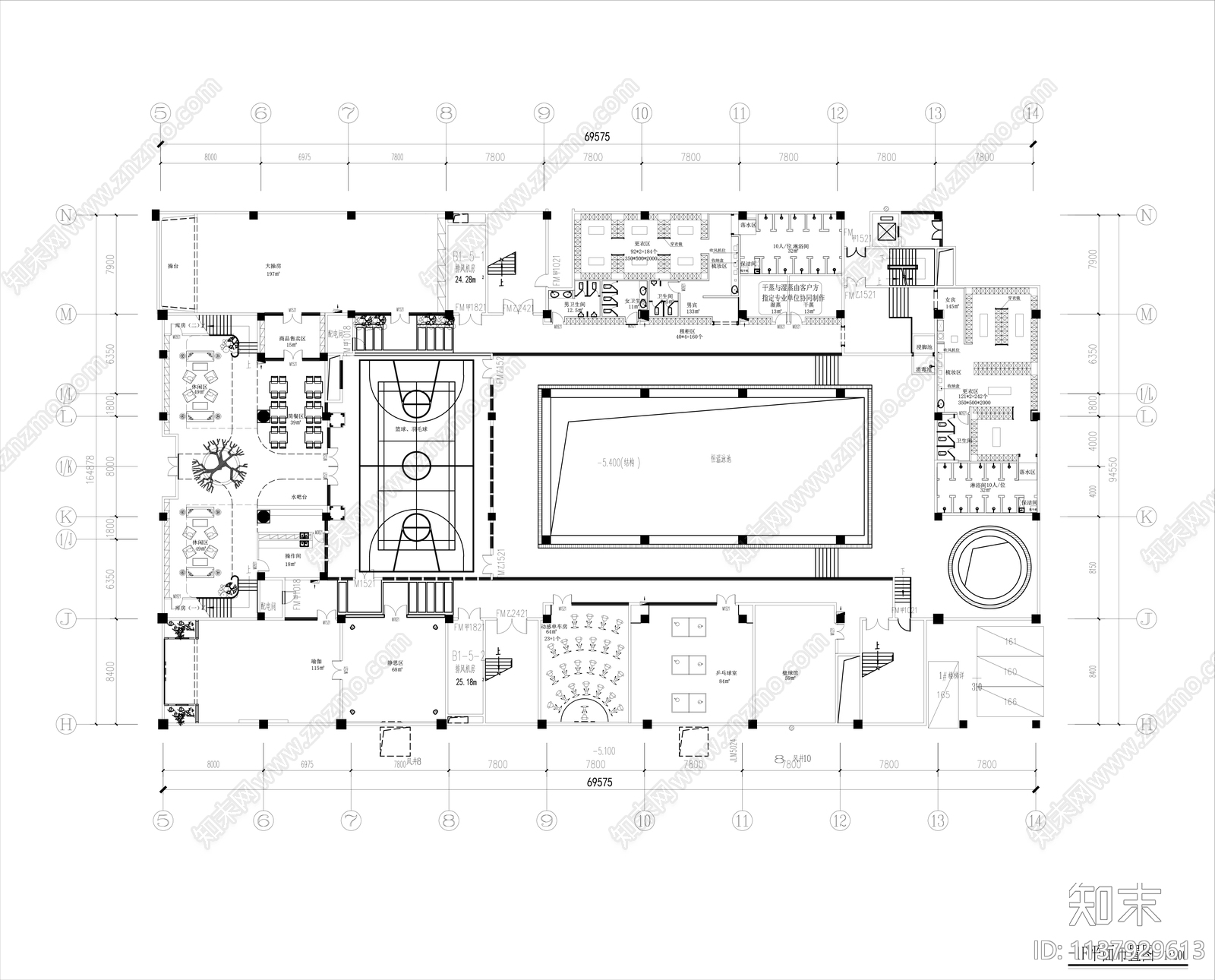 金康博健身会所cad施工图下载【ID:1137929613】